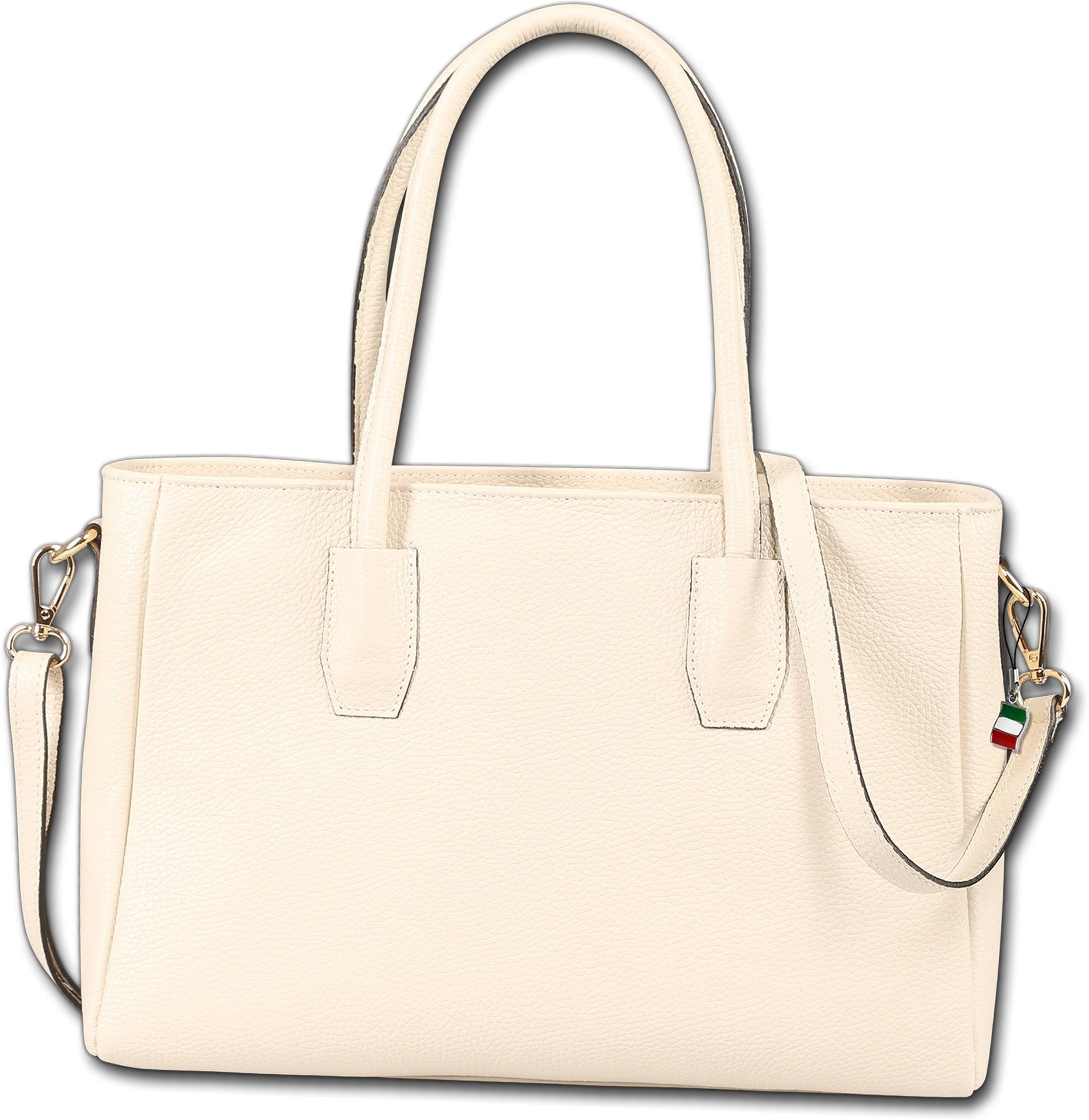 FLORENCE Handtasche Florence Damen Handtasche Leder Tasche (Handtasche, Handtasche), Damen Tasche Echtes Leder beige