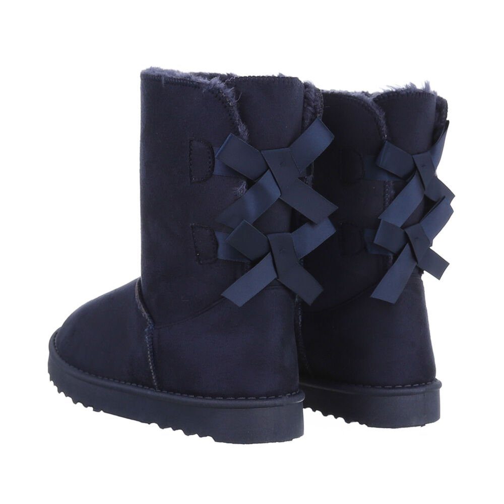 Ital-Design Damen Snowboots Freizeit Snowboots (84906894) Flach Flache Stiefeletten in Dunkelblau