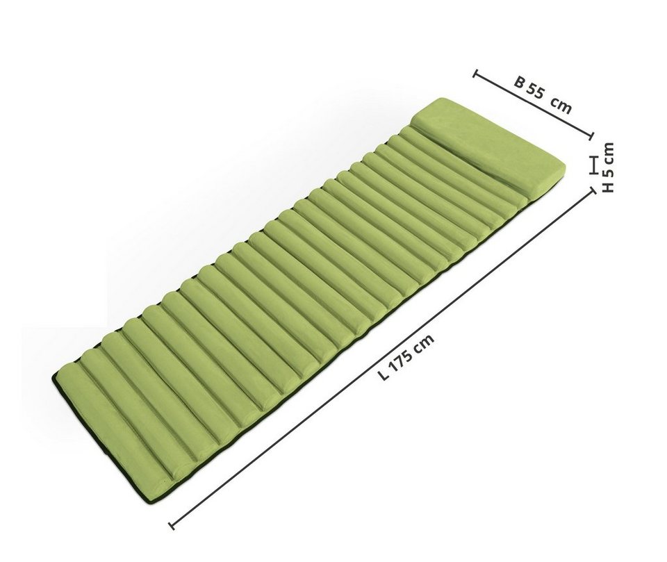 Leco Liegenauflage Kissenauflage Schaukeltuhl Schaukelstuhlkissen grün 173  x 55 x 5 cm, (1 Stück, 1 Auflage), Passend für den LECO-Schaukelstuhl,  Lieferung OHNE den abgebildeten Schaukelstuhl