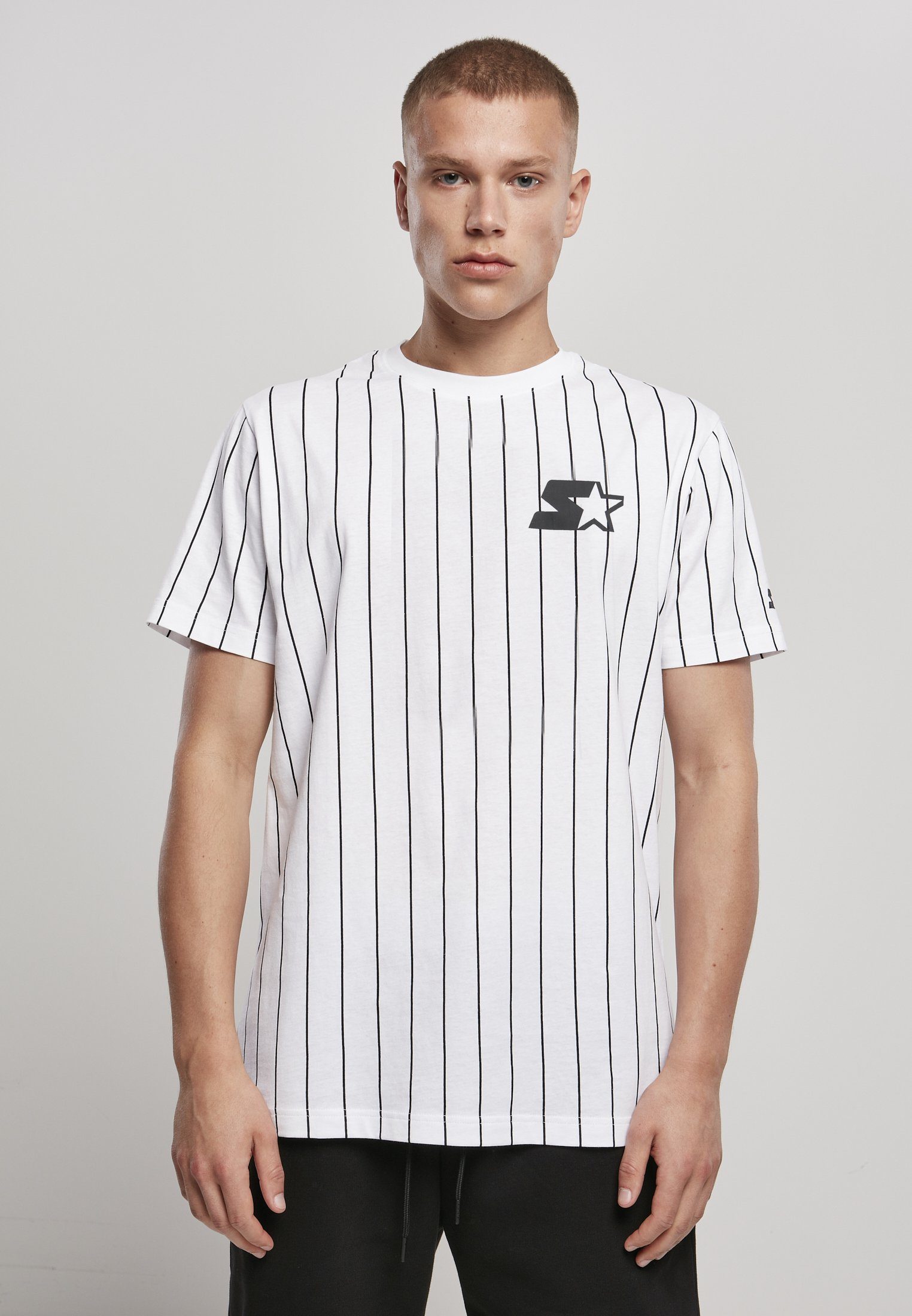 Starter Black Label T-Shirt Herren Starter Pinstripe Jersey (1-tlg) white