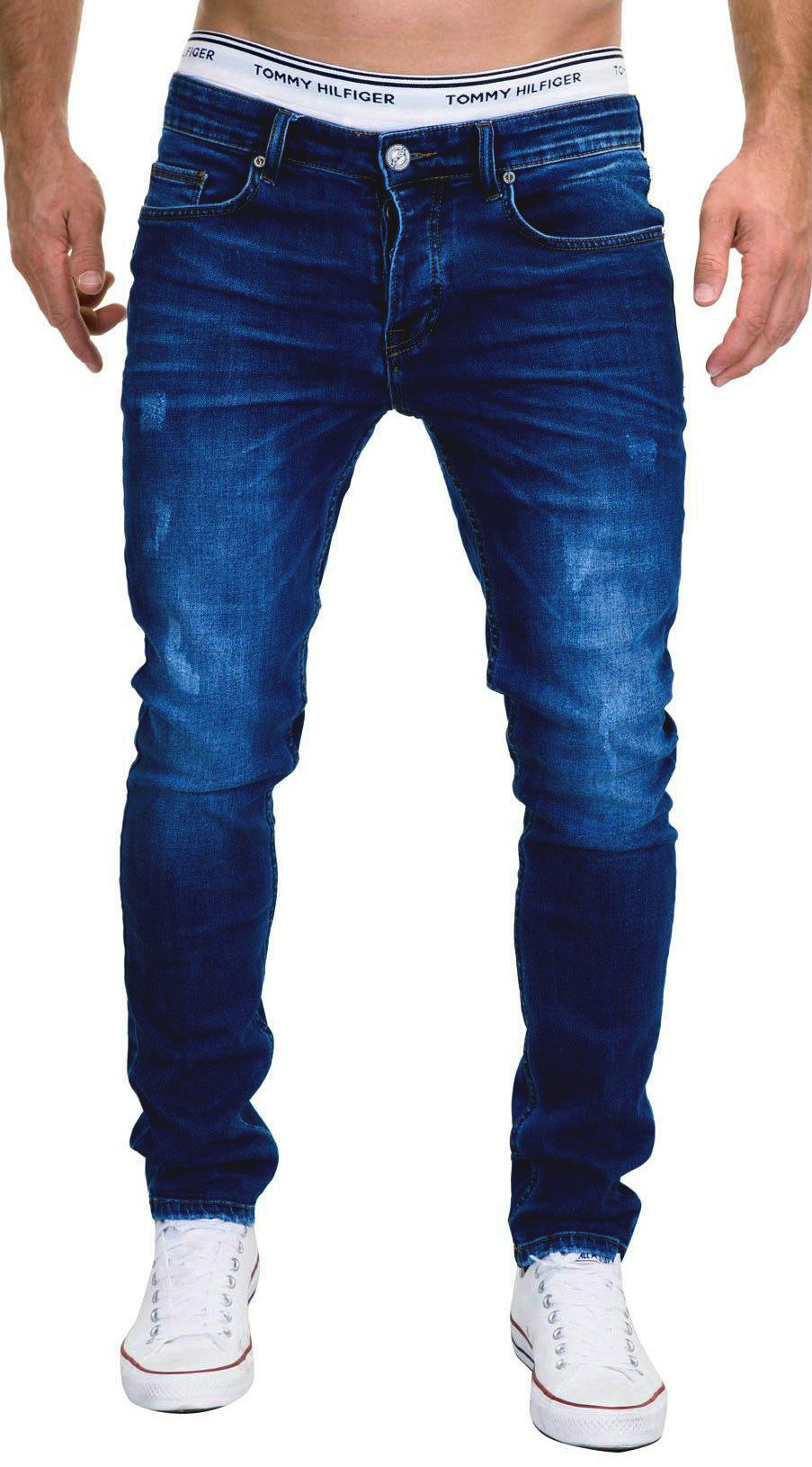 MERISH Slim-fit-Jeans MERISH Jeans Herren Slim Fit Jeanshose Stretch Designer Hose Denim