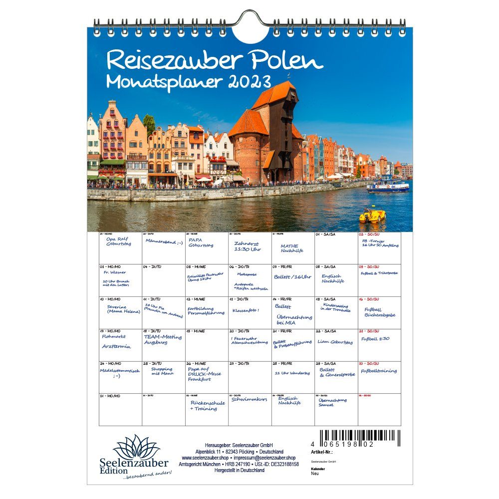 Seelenzauber Wandkalender Reisezauber Polen Planer DIN A4 - Kalender 