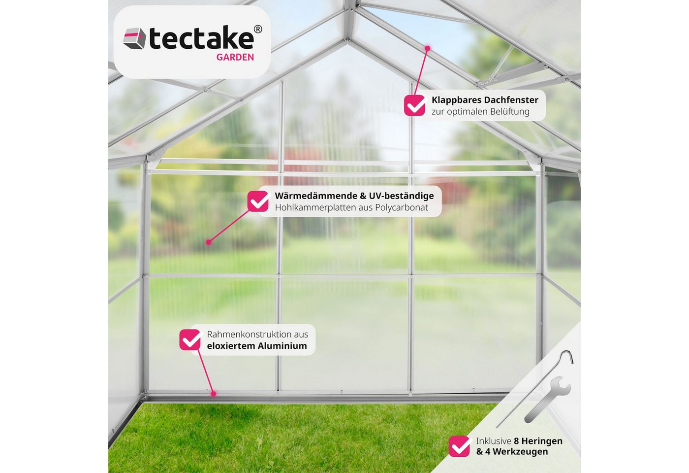tectake Gewächshaus Gewächshaus aus Al... tectake Gewächshaus Gewächshaus aus Al...