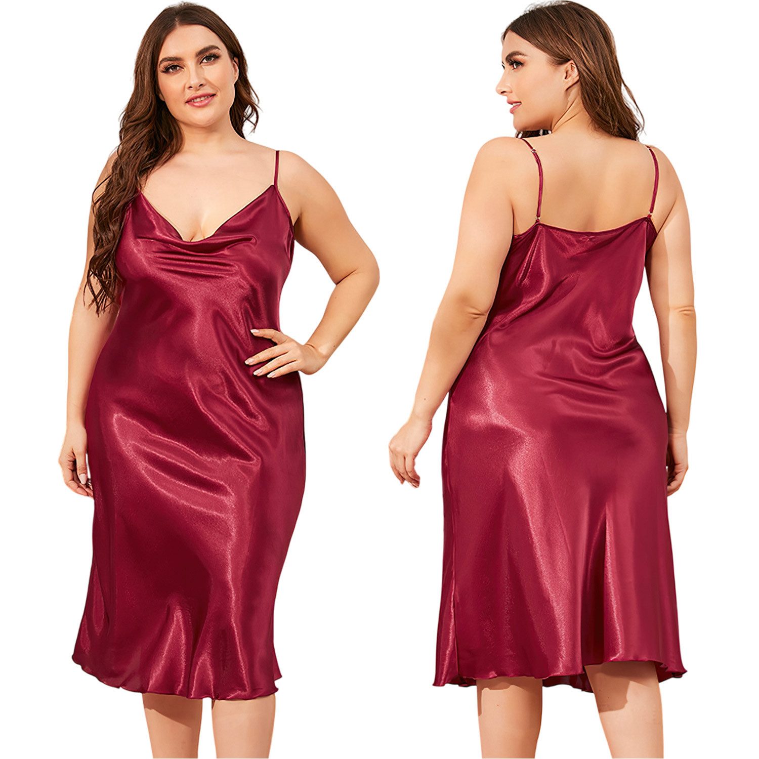 Refttenw Pyjama Nachthemd für Damen in großen Größen,Einstellbar Nachtkleid günstig online kaufen