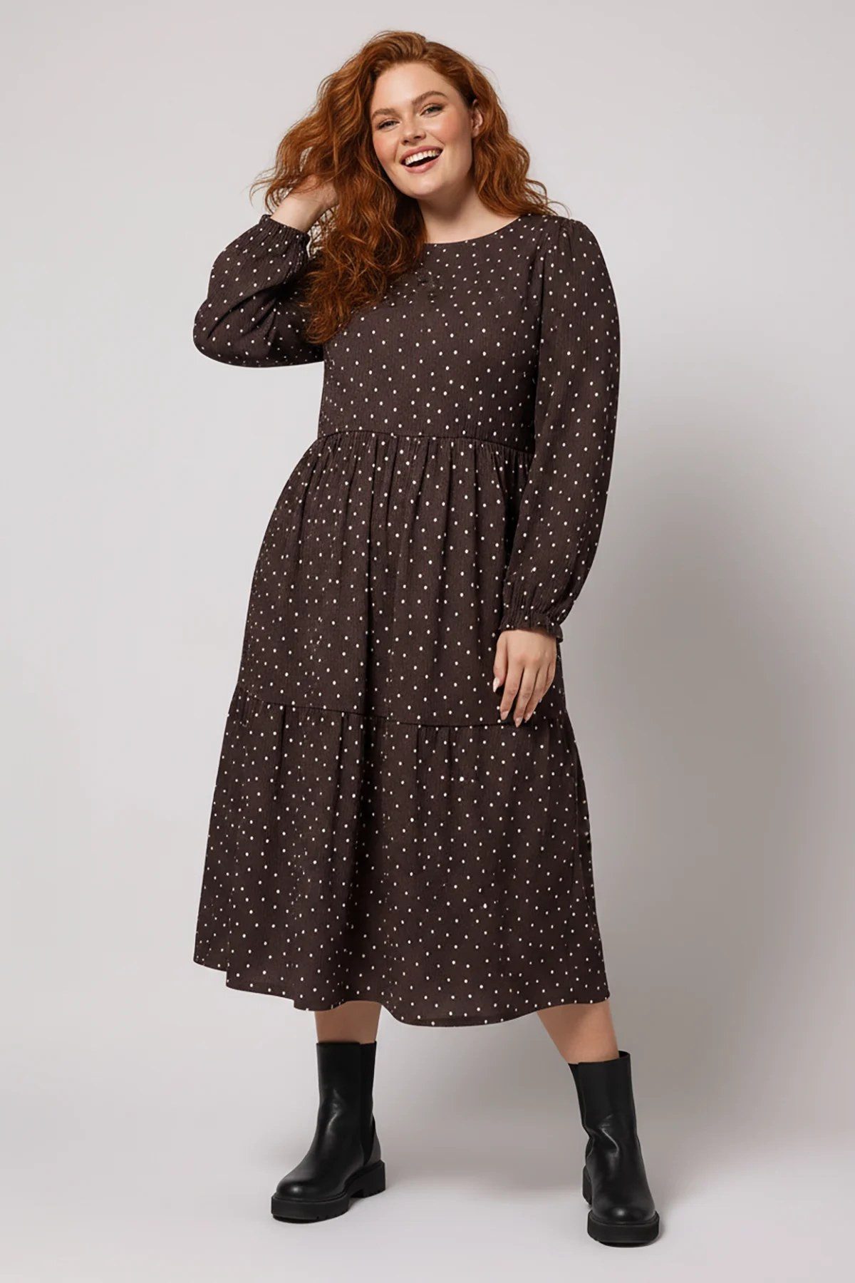 Shape of You Midikleid Gepunktetes Midikleid