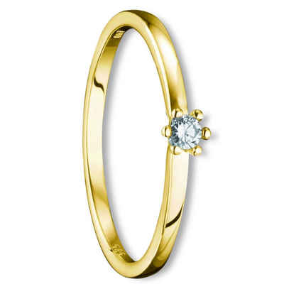 ONE ELEMENT Diamantring 0.07 ct Diamant Brillant Ring aus 585 Gelbgold, Damen Gold Schmuck