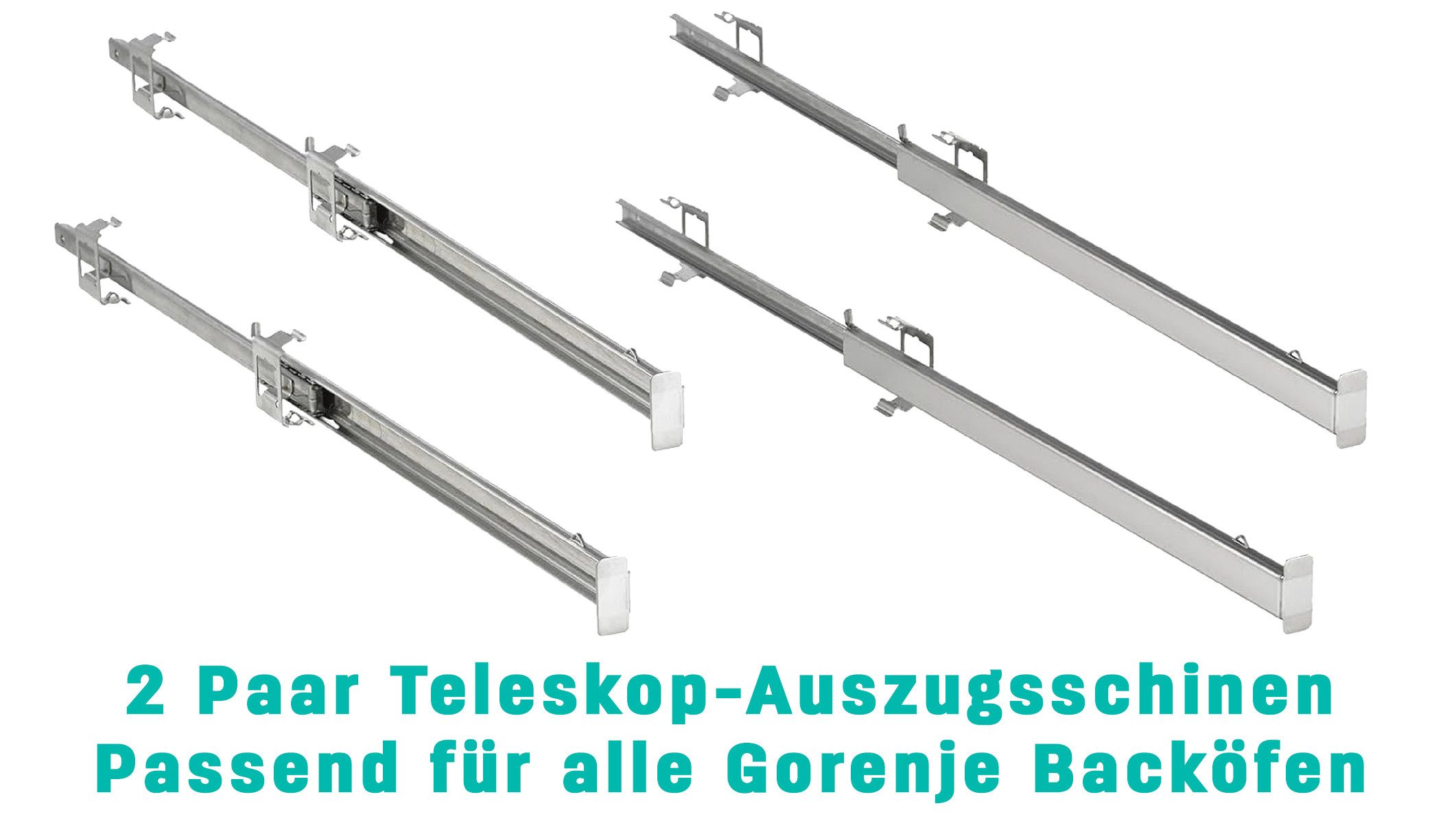 GORENJE Teleskop-Vollauszug, Zubehör für für alle Gorenje Backöfen mit Draht-Einhängegittern, Clip-System zur einfachen Montage