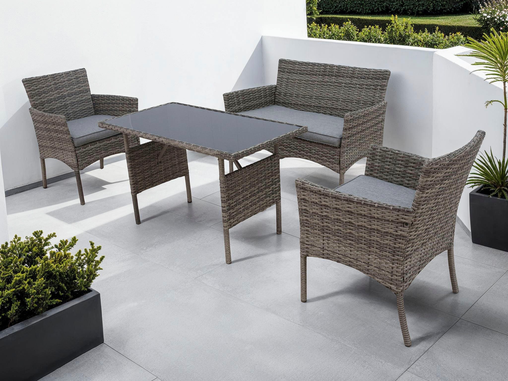 KONIFERA Gartenlounge-Set Balkonset »Ronda«, (Set, 7-tlg., 1x2er Sofa, 2 Se günstig online kaufen