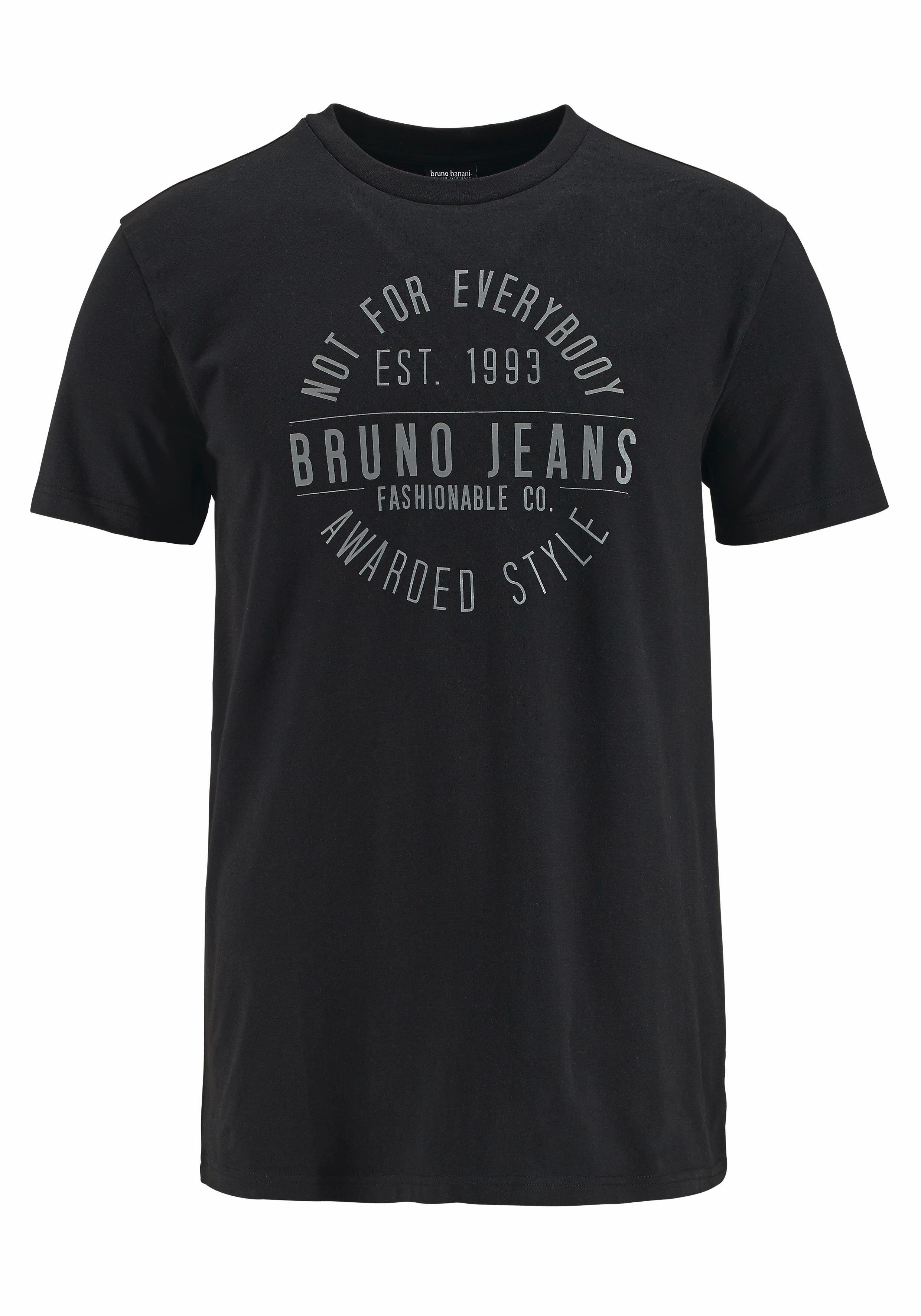 Bruno Banani T-Shirt Kurzarm, schmal geschnitten, bedruckt, aus Baumwollmischung