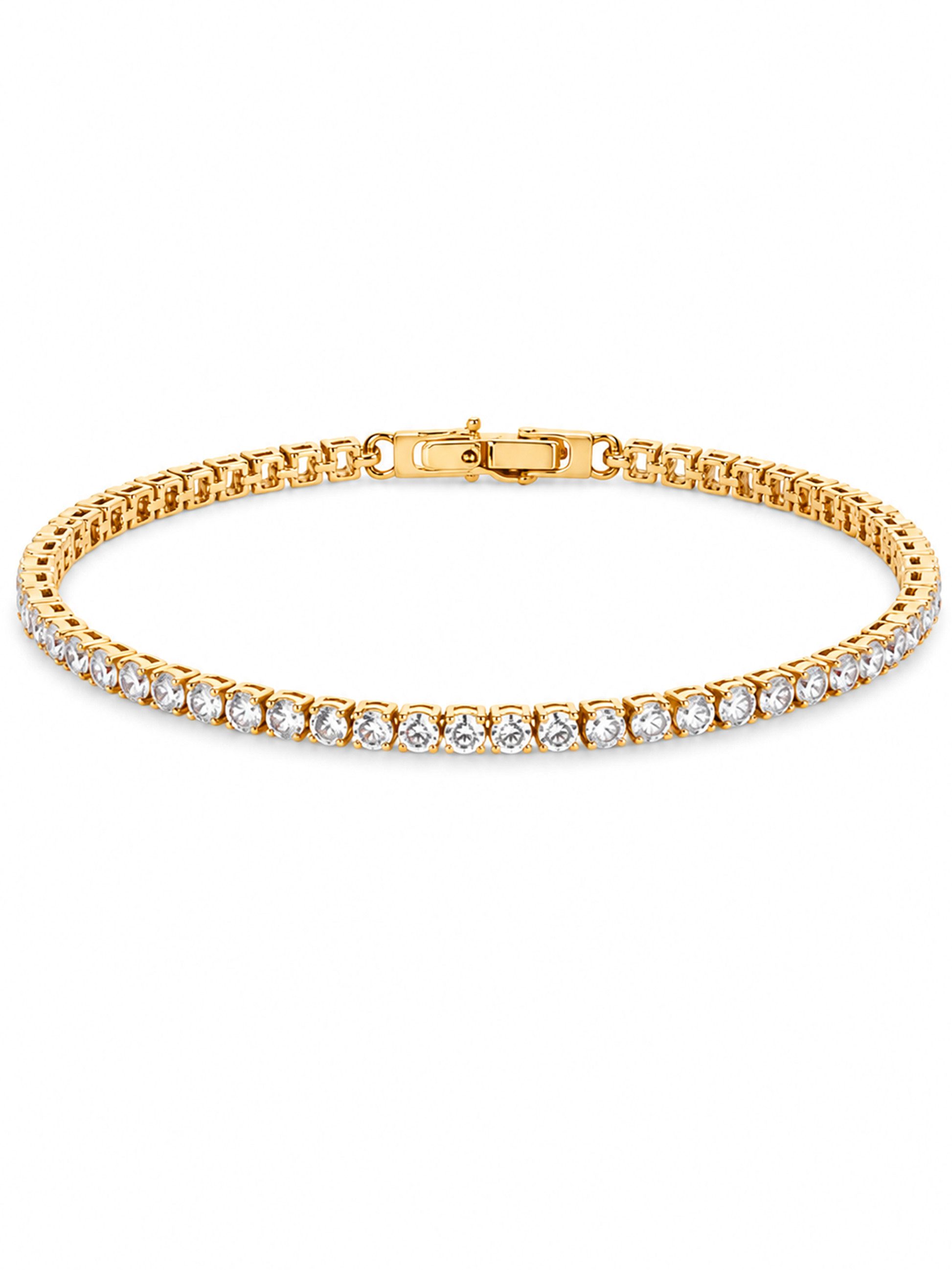 Staufergold Tennisarmband Tennisarmband „Crystal Line“ Gold, handmade with Love!