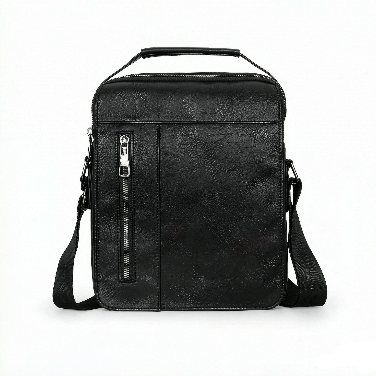 MIRROSI Umhängetasche Herren Schultertasche Kunstleder Vintage – Crossbody mit Tragegriff (ca.24x20x5cm), mit Tragegriff, Reißverschlussfächern & verstellbarem Gurt