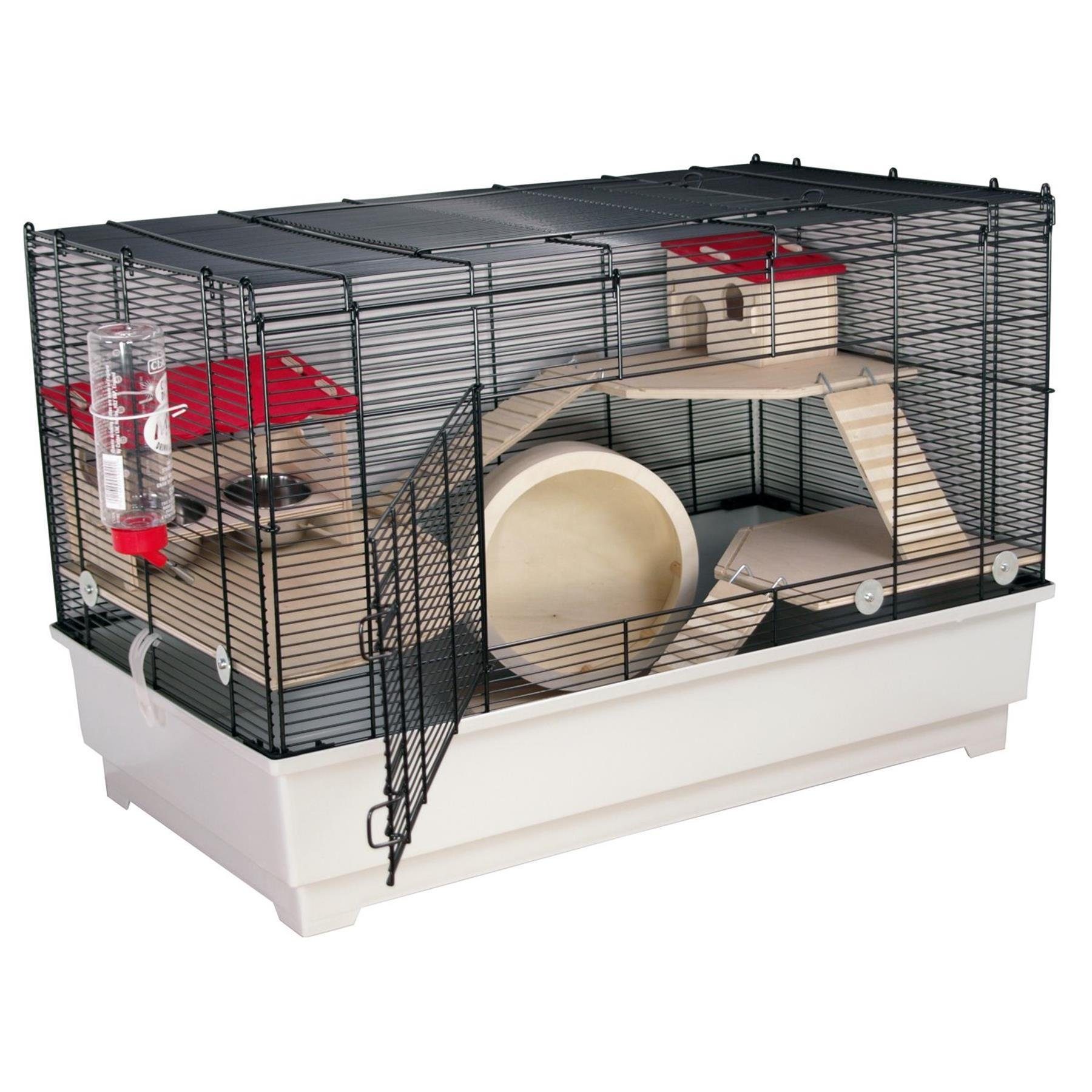 Kleintierkäfig Mäuse- & Hamsterkäfig Nagerkäfig BORNEO "M" DELUXE inkl. Zubehör