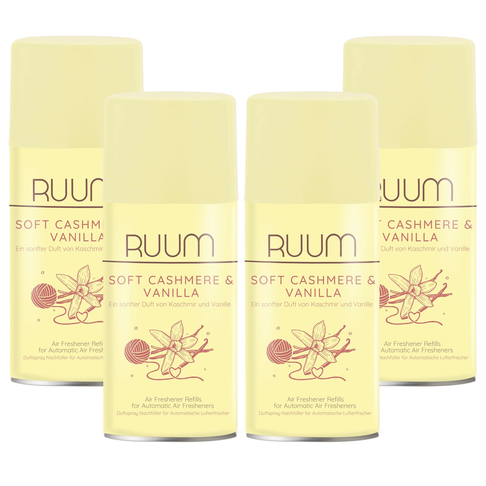 RUUM Raumduft-Nachfüllflasche Lufterfrischer Nachfüller (4-St., 250ml (4er Pack)