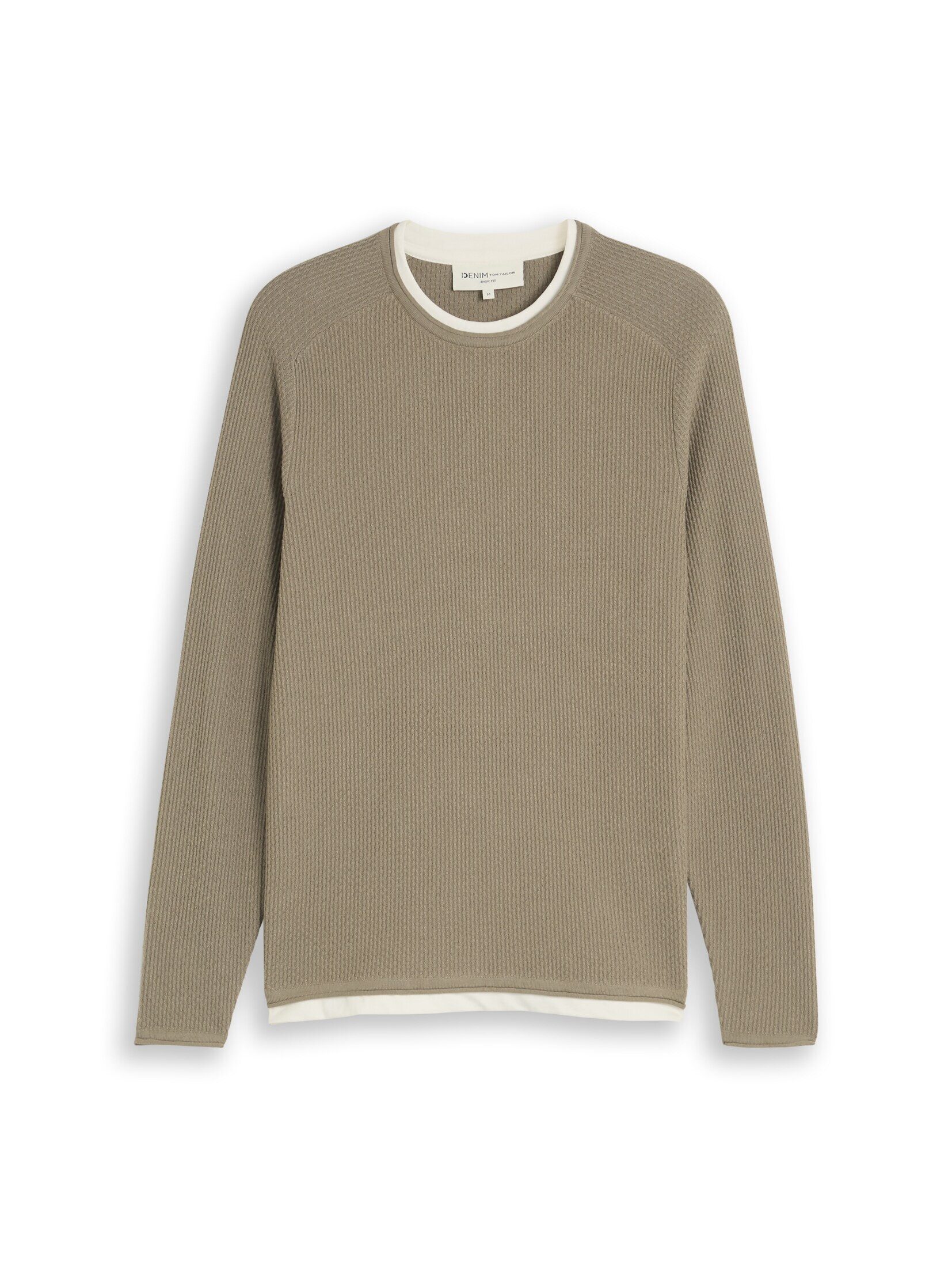 TOM TAILOR Denim Strickpullover Pullover & Strickjacken Strickpullover im 2-in-1-Look