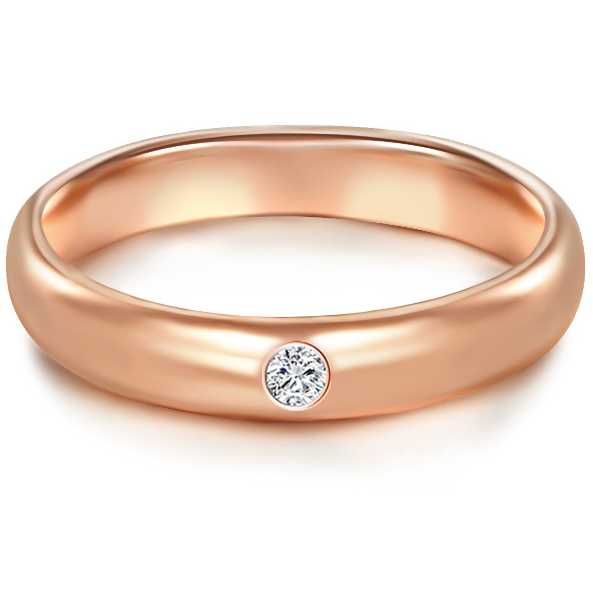 Trilani Silberring roségold, mit Zirkonia im Brillant-Look