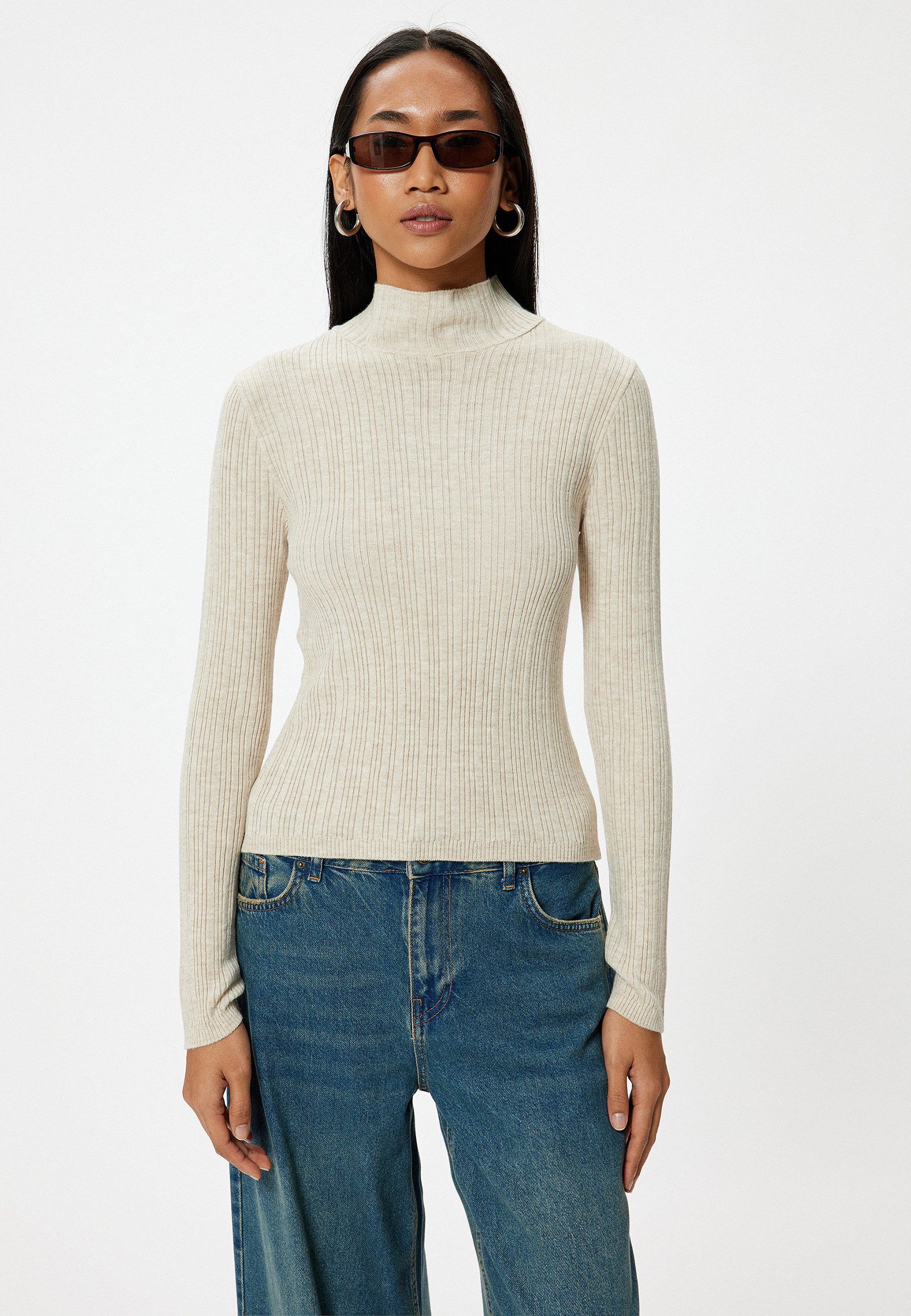Koton Stehkragenpullover Standkragen Regular
