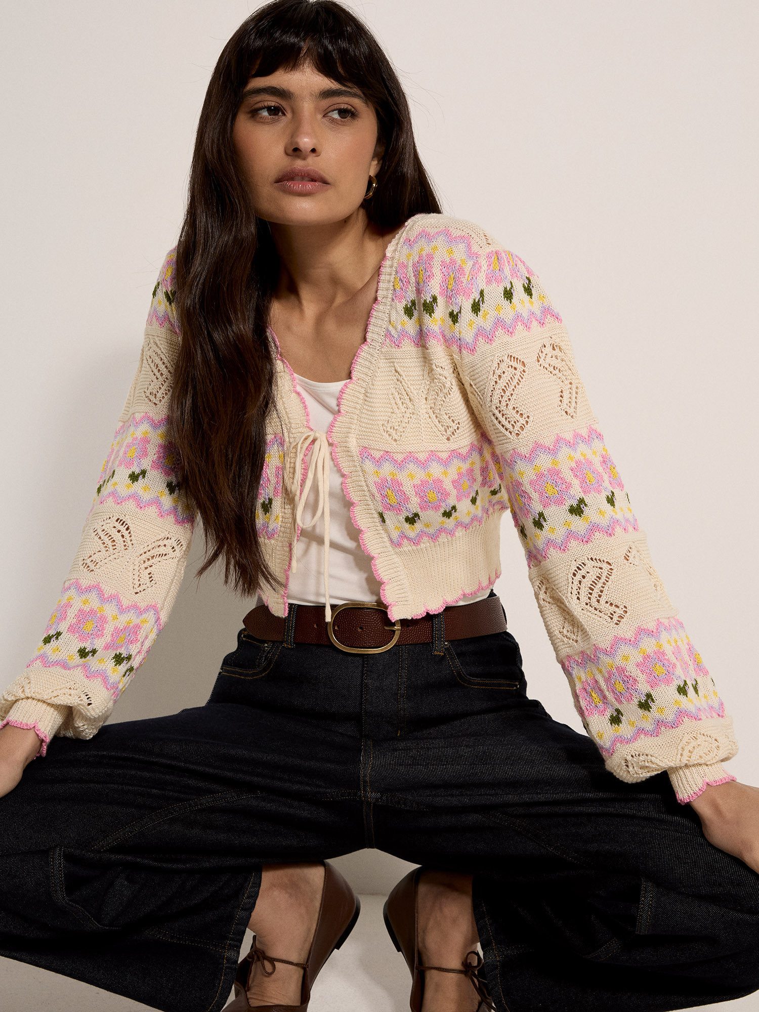 Apricot Cardigan Gemustert günstig online kaufen