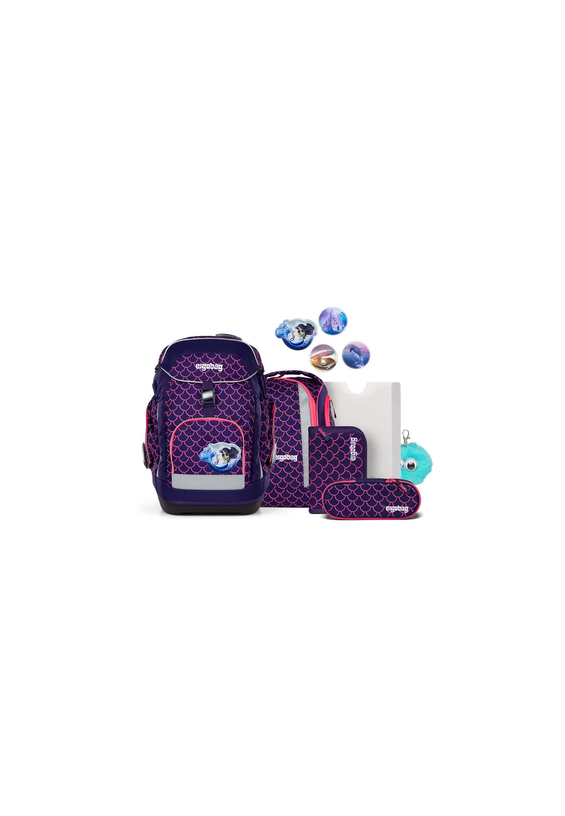 ergobag Schulranzen maxi Set Bundle (6-tlg., 7-teiliges Set), größenverstellbares Rückensystem