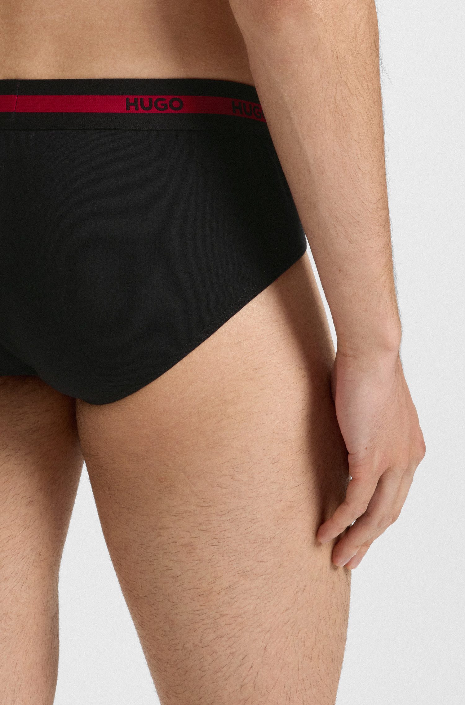 HUGO Slip HIPBR TRIPLET PLANET aus Stretch-Baumwolle, mit Logo-Streifen am Bund – Bild 5 von 5