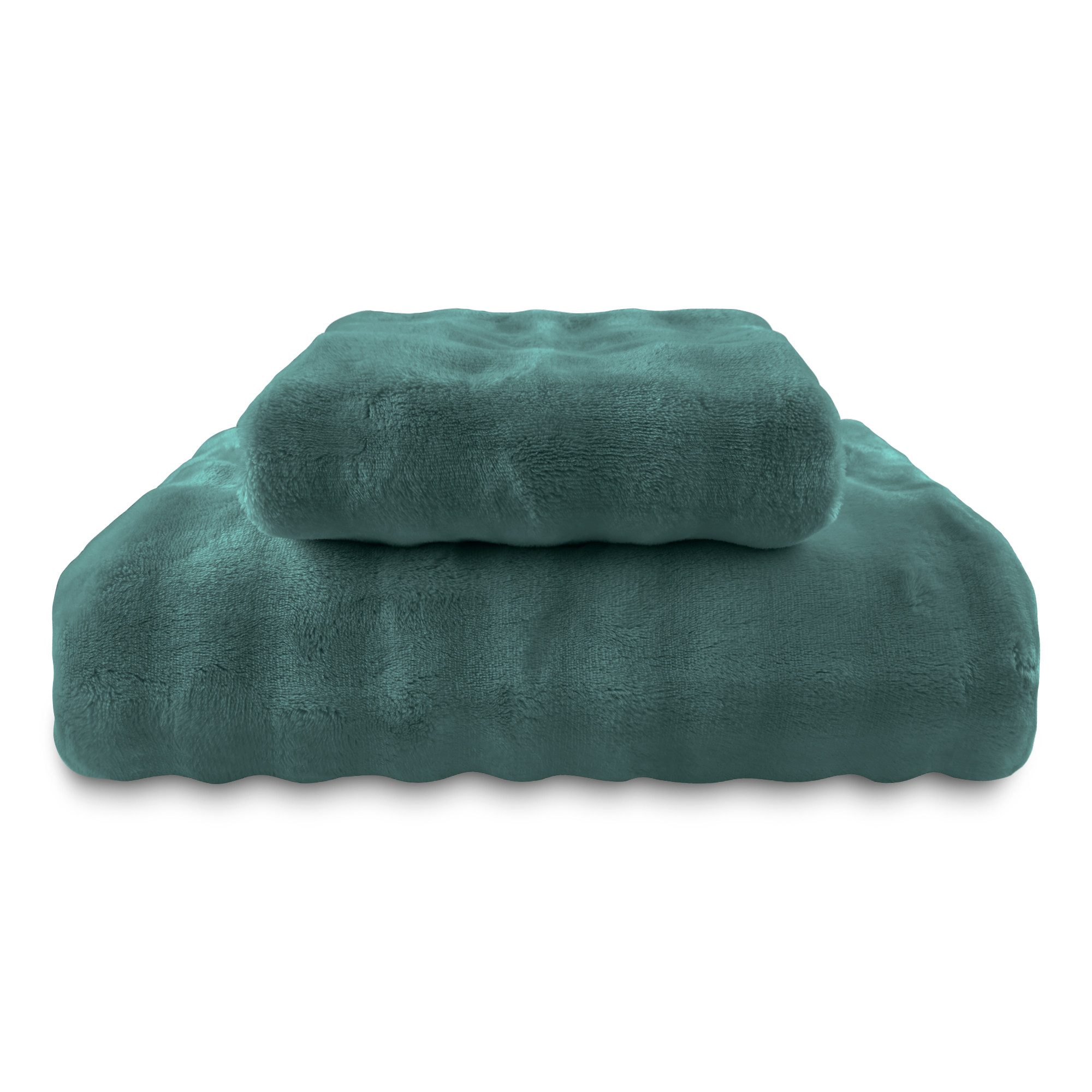 Leonado Vicenti Bettwäsche Winter Teddy Plüsch Bubble, Microfaser, 2 teilig, Flauschig warmes Cashmere Touch, Einfarbig, Wellen Design – Bild 5 von 5