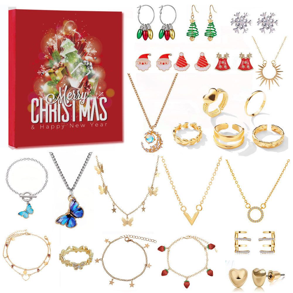 CLTYQ Schmuck-Adventskalender Weihnachtskalender für Frauen und Mädchen,Schmuck Adventskalender 2025 (24-tlg)