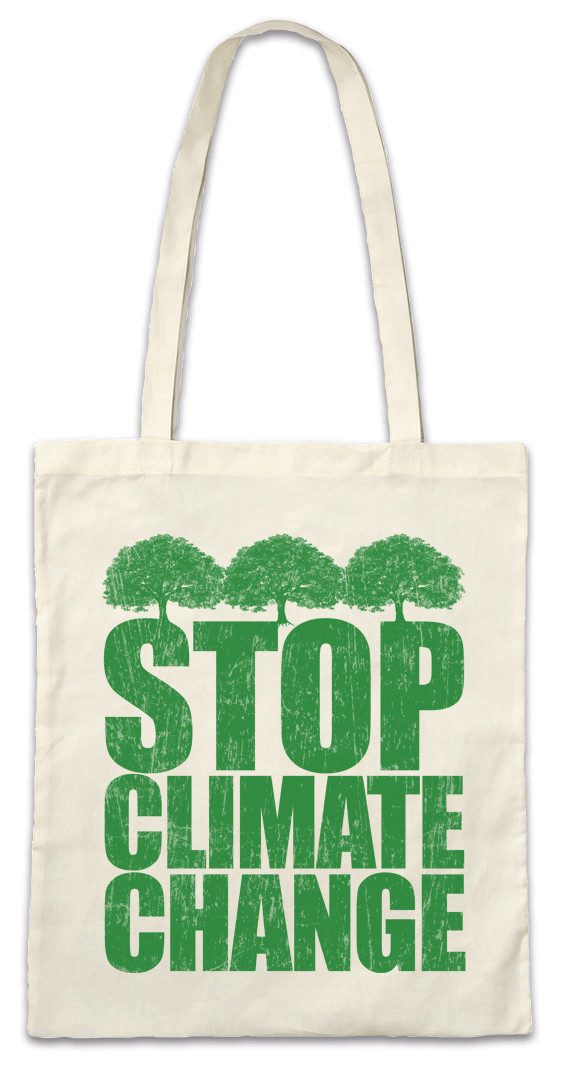 Beuteltasche Stop Climate Change Stofftasche Save World Green Energy Animal Welfare