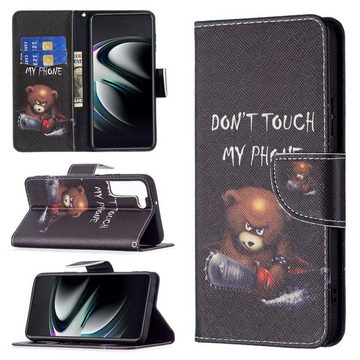 CoverKingz Handyhülle Hülle für Samsung Galaxy S22+ (Plus) Handyhülle Flip Case Cover 16,76 cm (6,6 Zoll), Handyhülle Klapphülle Schutzhülle Tasche Bookcover Bär