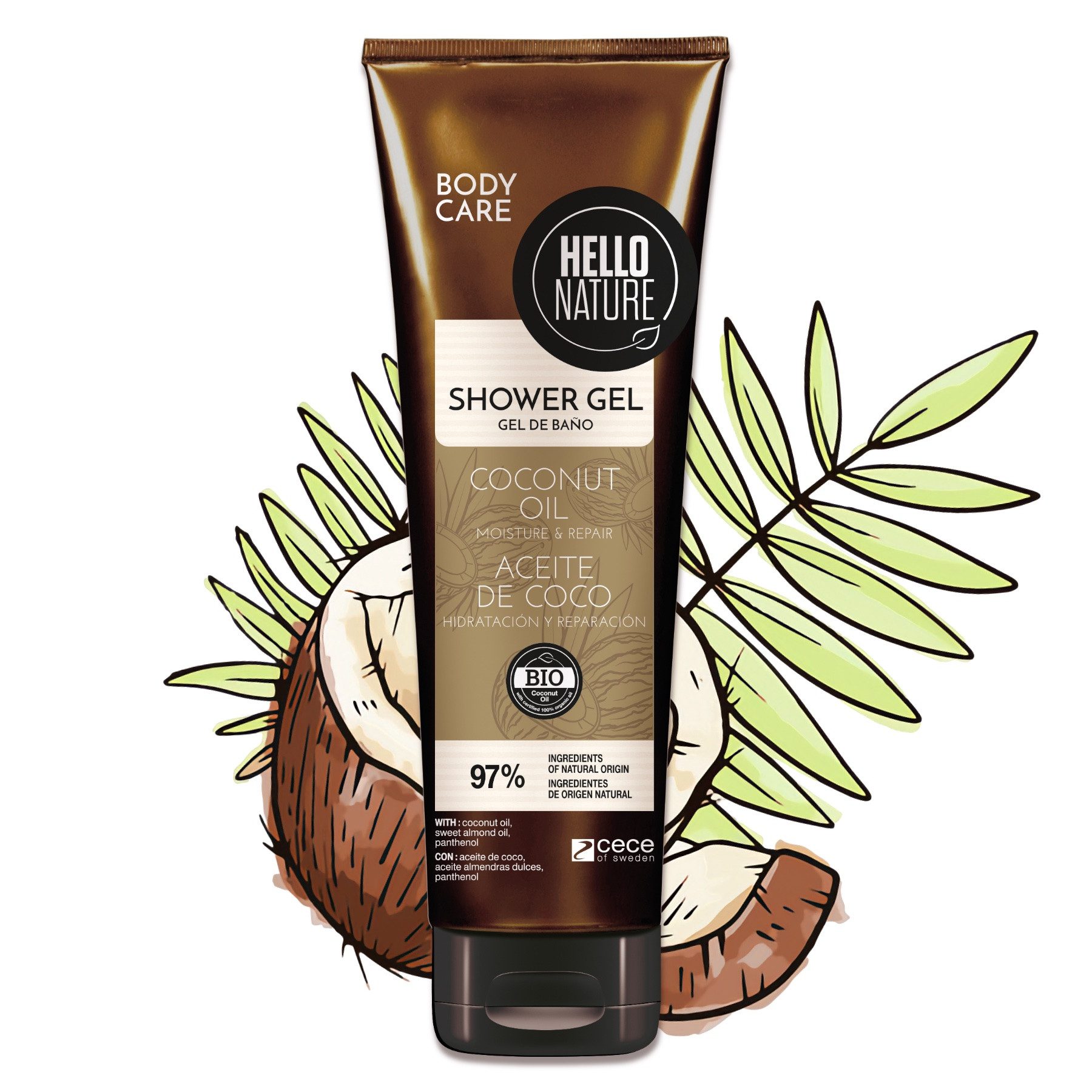 P-Beauty Cosmetic Accessories Duschgel mit Kokosöl BIO Sanfte Reinigung & Pflege Körperpflege Naturkosmetik, 1-tlg., Duschgel, Уход за кожей, Körperpflege, Kokos Öl