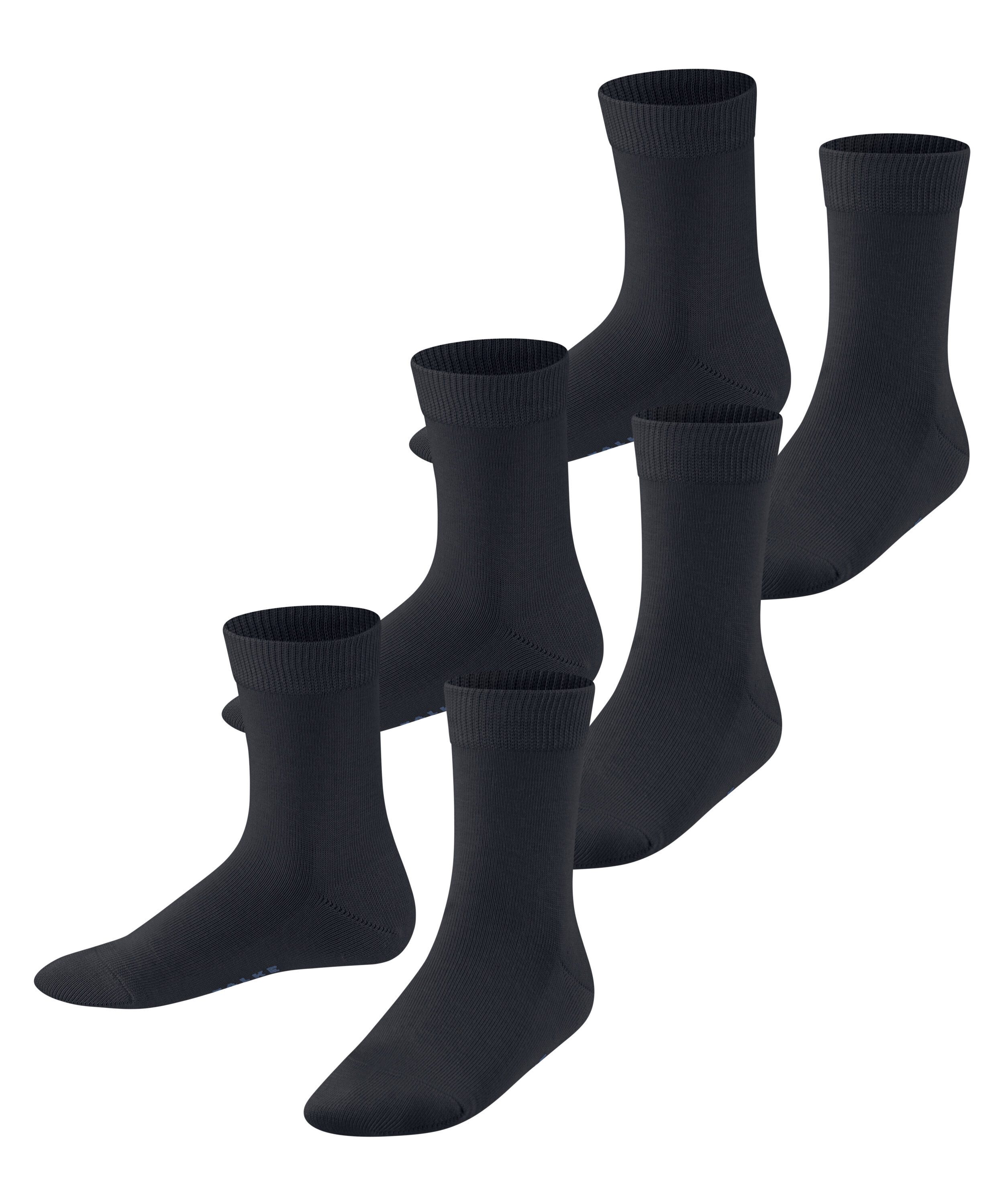 FALKE Socken Family (3-Paar) Uni-Design, Rippenbündchen