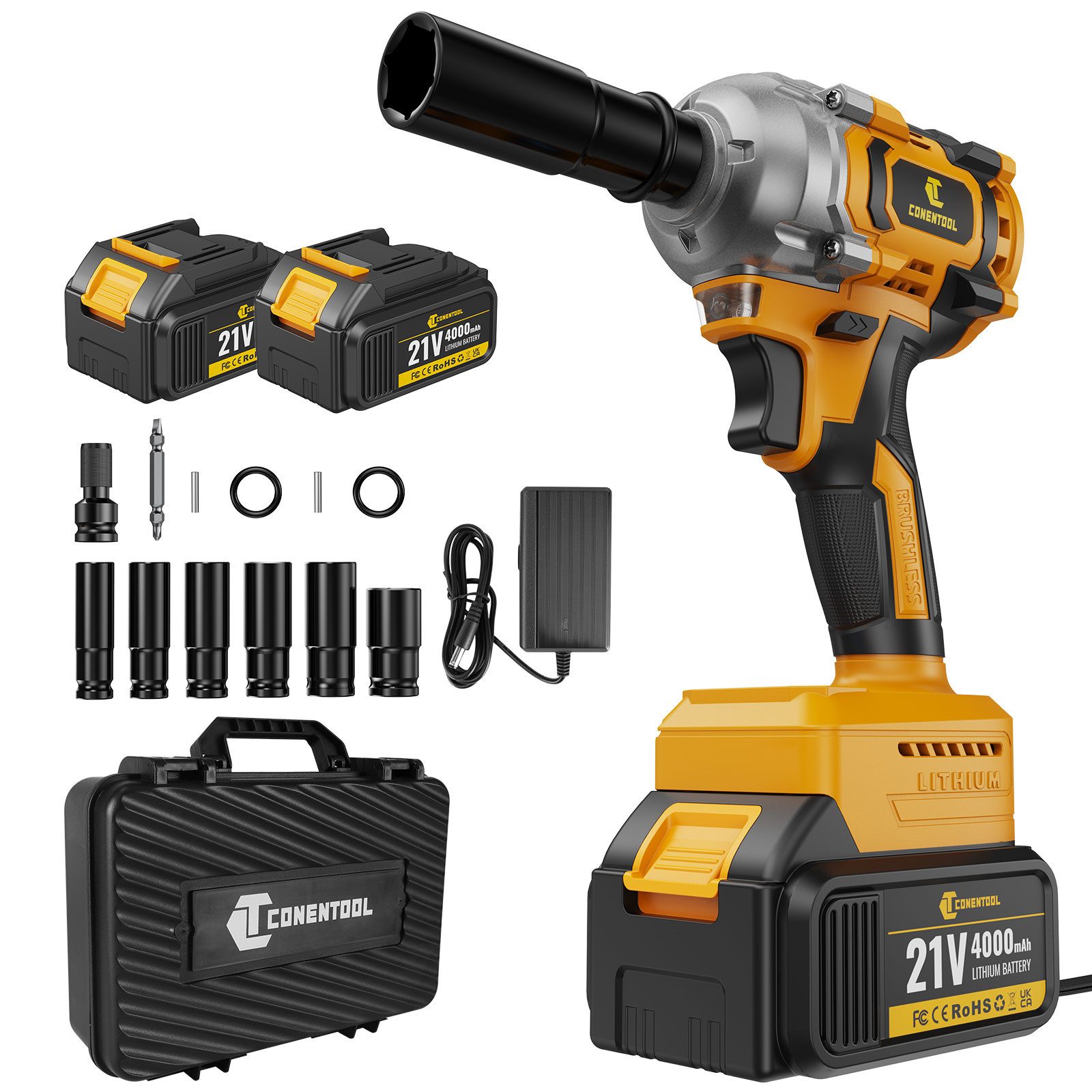 CONENTOOL Akku-Schlagschrauber 680Nm Bürstenloser Elektro Schlagschrauber, günstig online kaufen