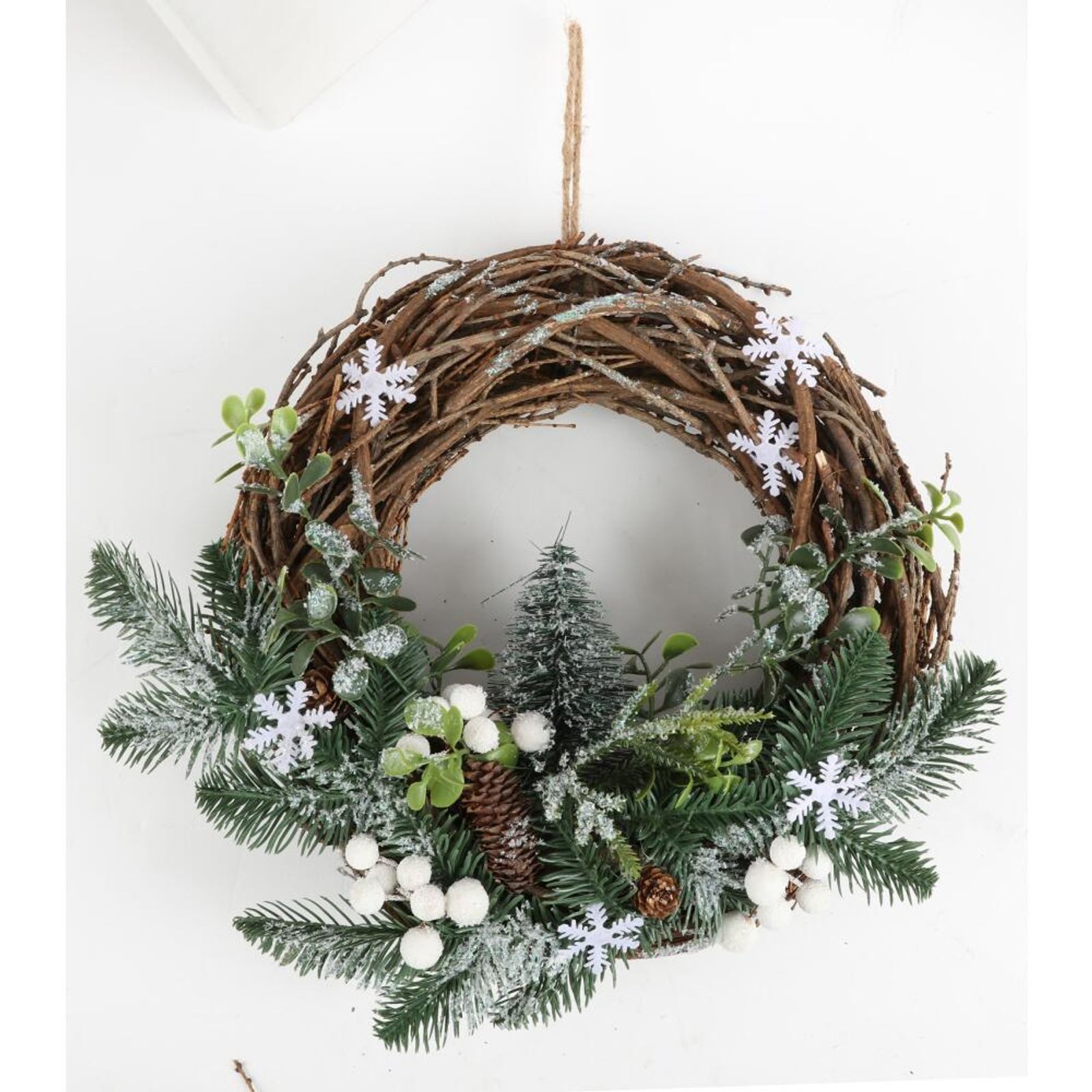 BURI Adventskranz Kranz Weihnachten Ø 30 cm zum Hängen – 6er Set Deko