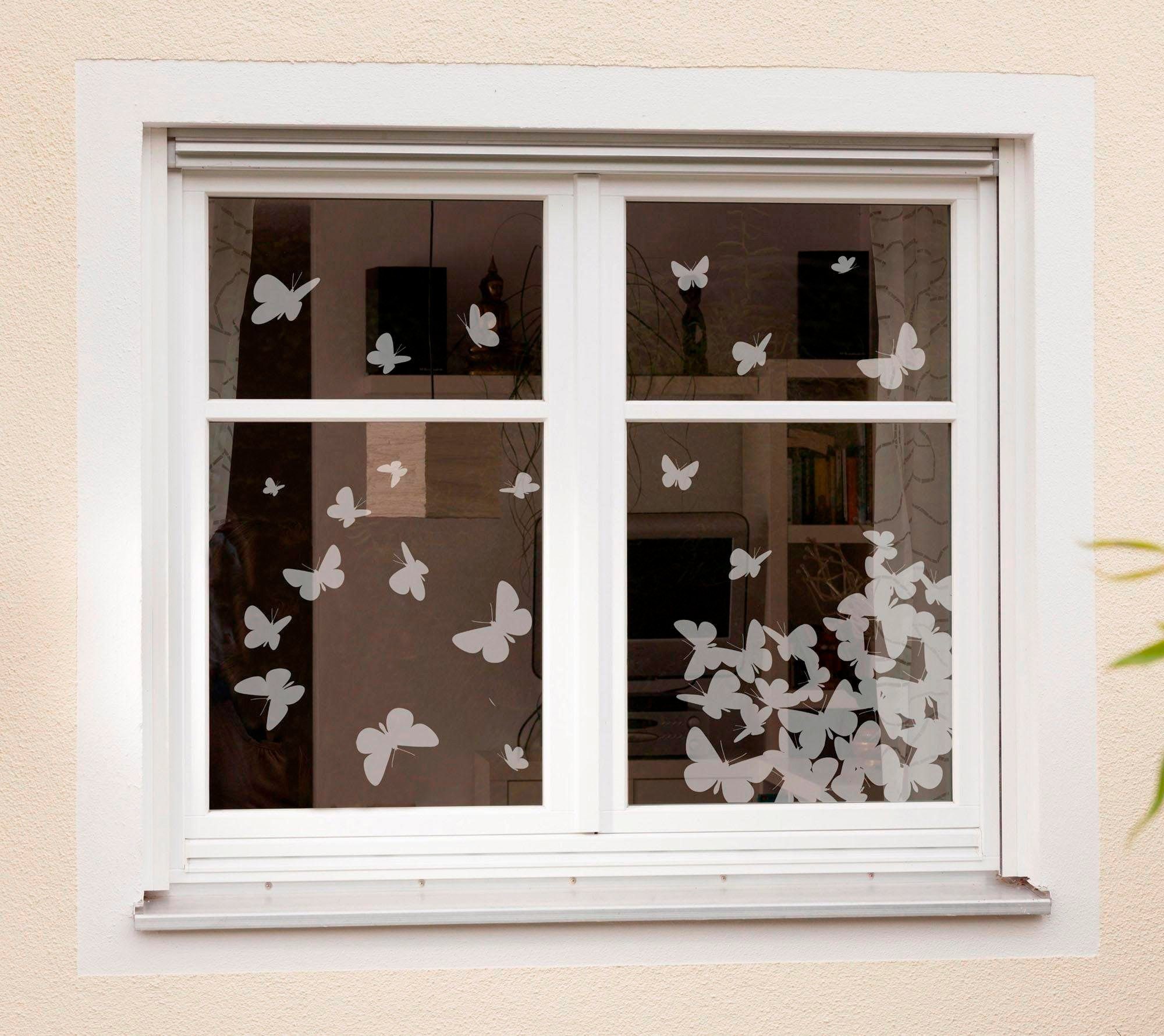 cm, Fensterbild 31x31 selbsthaftend Komar Schmetterlinge,