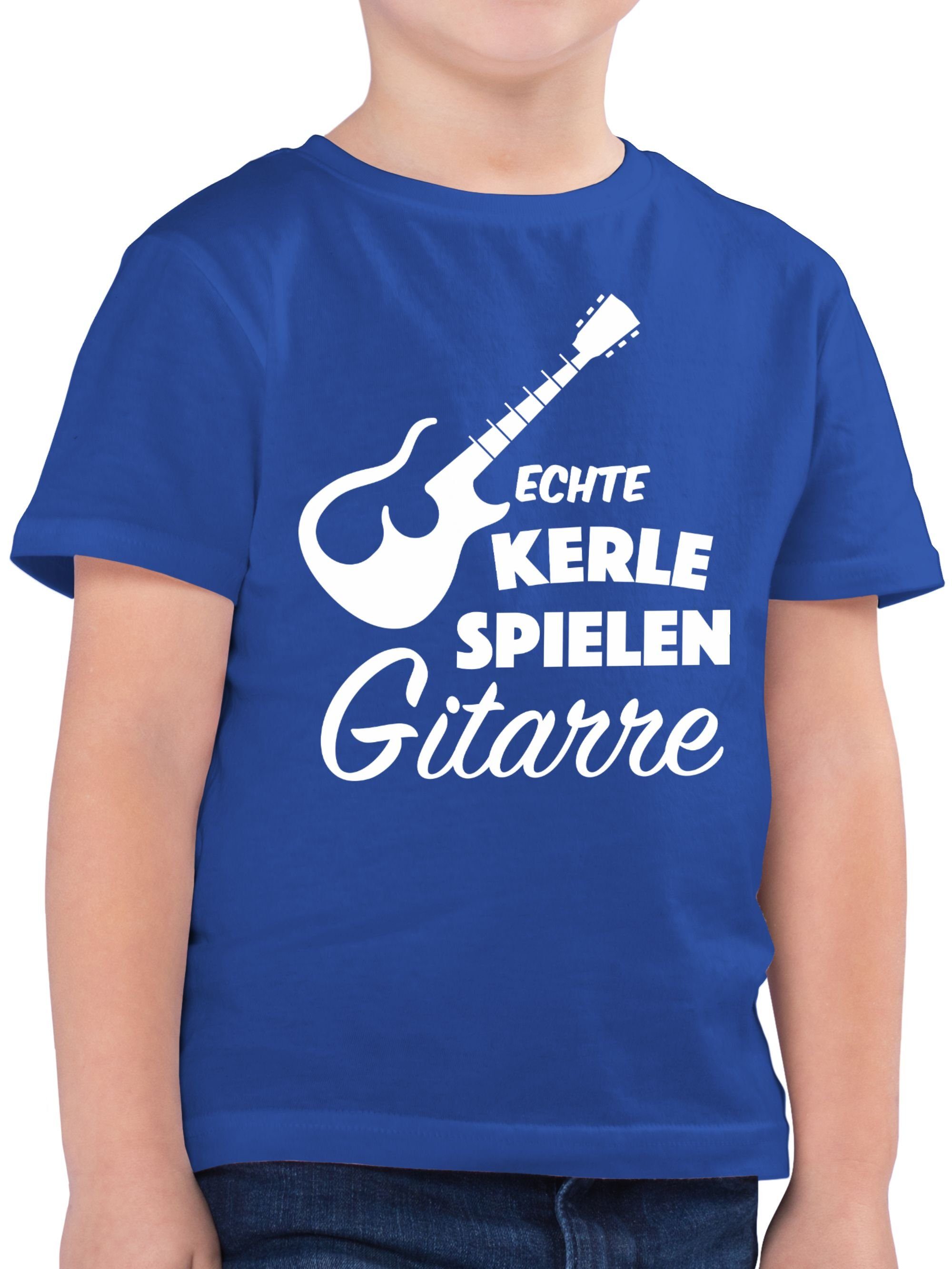 Shirtracer T-Shirt Echte Kerle spielen Gitarre Statement Sprüche Kinder 3 Royalblau