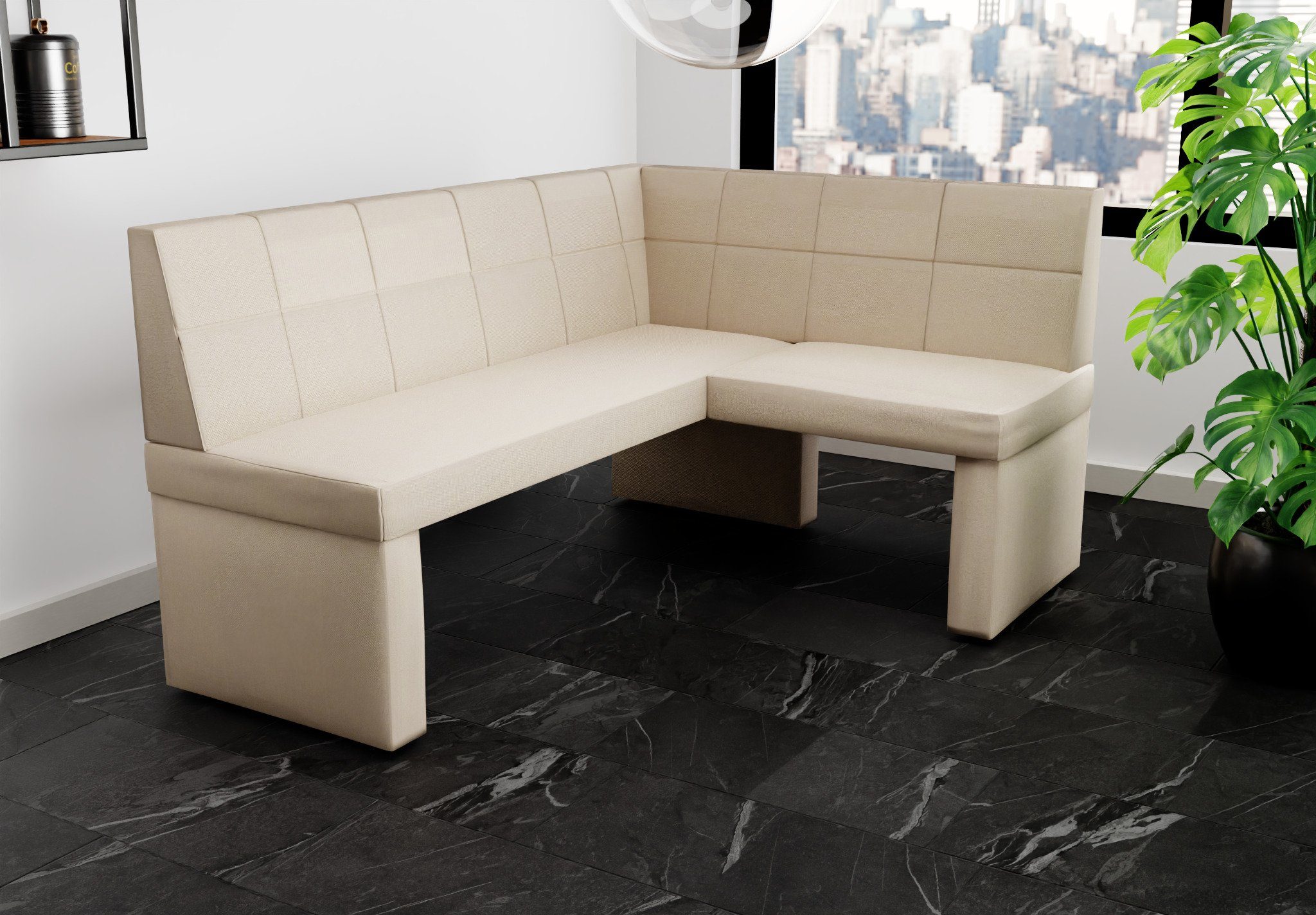 Fun Möbel Eckbank Eckbank Küchenbank Bank „BLAKE“ Größe 168 x128cm