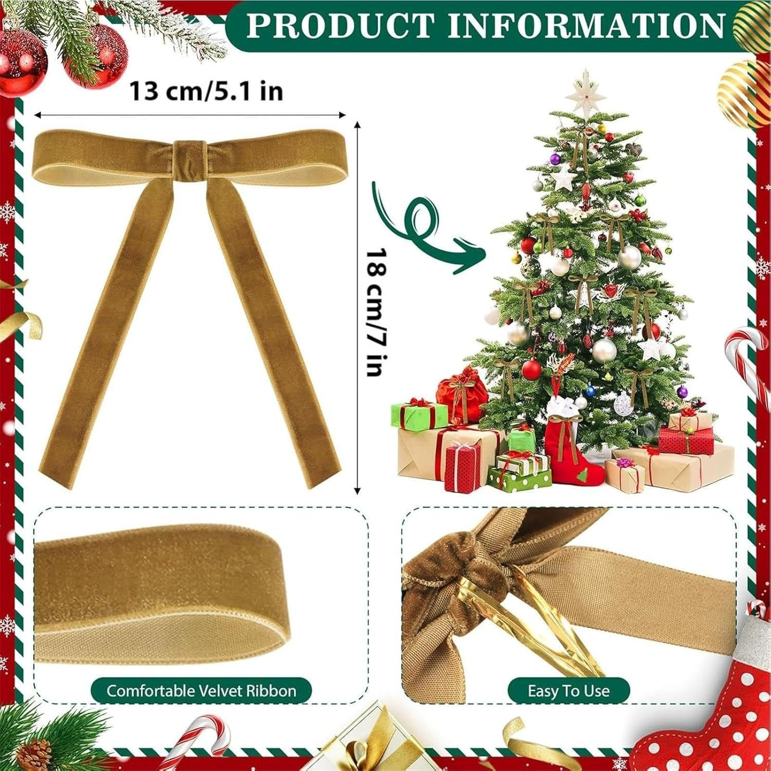 Bextsrack Christbaumschmuck 12 Stück Weihnachtsschleifen Vintage-Samtband G günstig online kaufen