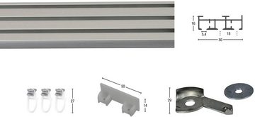 Gardinenschiene »Flächenvorhangschiene Compact«, GARESA, 3-läufig, Wunschmaßlänge, für Paneele oder Vorhänge mit Gleiter, mit Profilverbinder verlängerbar