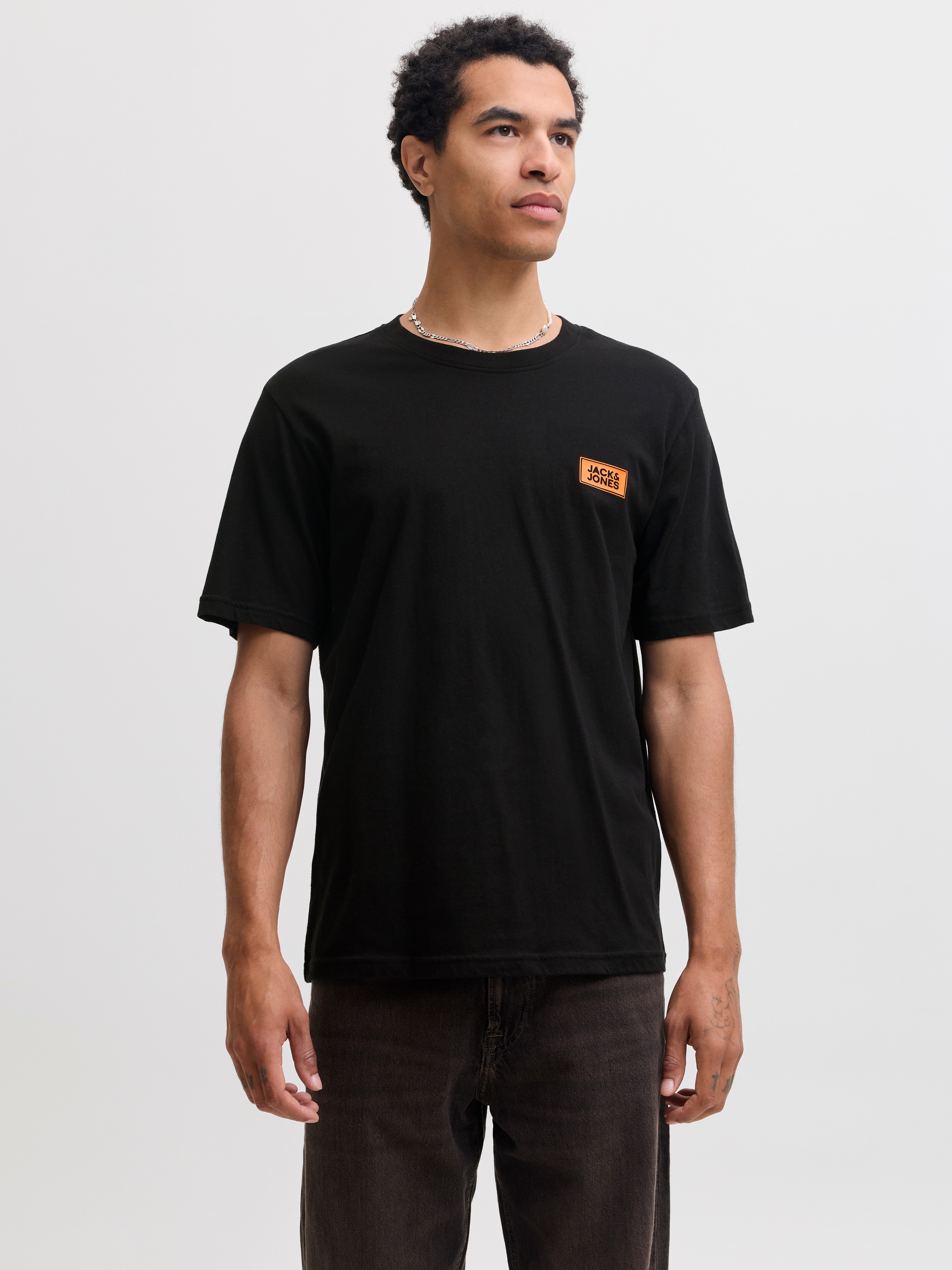 Jack & Jones Rundhalsshirt JJRUSH TEE SS CREW NECK SN Baumwolle, regular fit