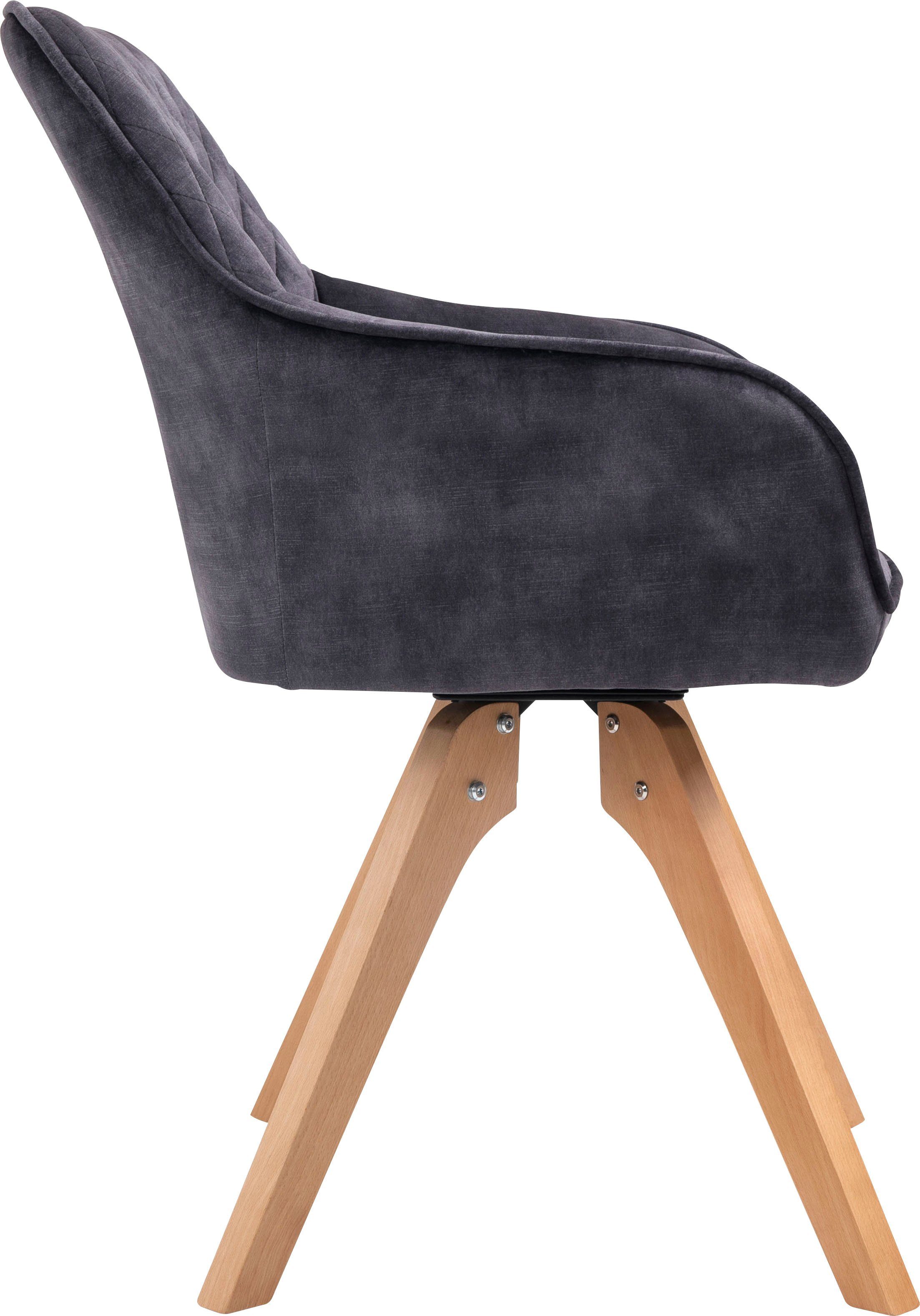 Stühle drehbar, Tischbreite Samtverlours mit 160 (5-tlg), schwarz Essgruppe, SalesFever 180° cm,