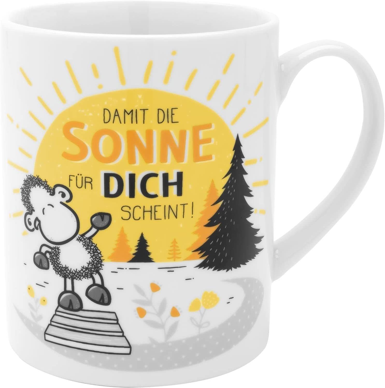 Sheepworld Tasse XL Jumbo Tasse Kaffetasse Kaffeebecher Teetasse 60cl Sheepworld Sonne, Porzellan