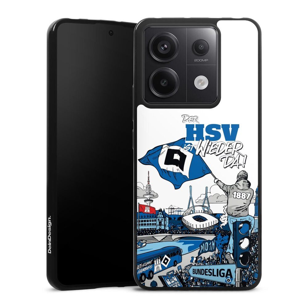 DeinDesign Handyhülle Hamburger SV Offizielles Lizenzprodukt Aufstieg, Xiaomi Redmi Note 13 Pro 5G Silikon Hülle Bumper Case Smartphone Cover