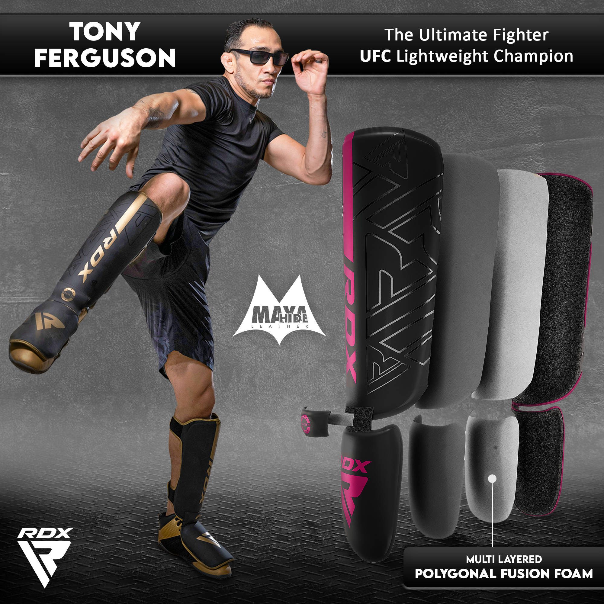 RDX Sports Schienbeinschutz RDX Schienbeinschoner für Kickboxen, MMA Fighting und Training Pads