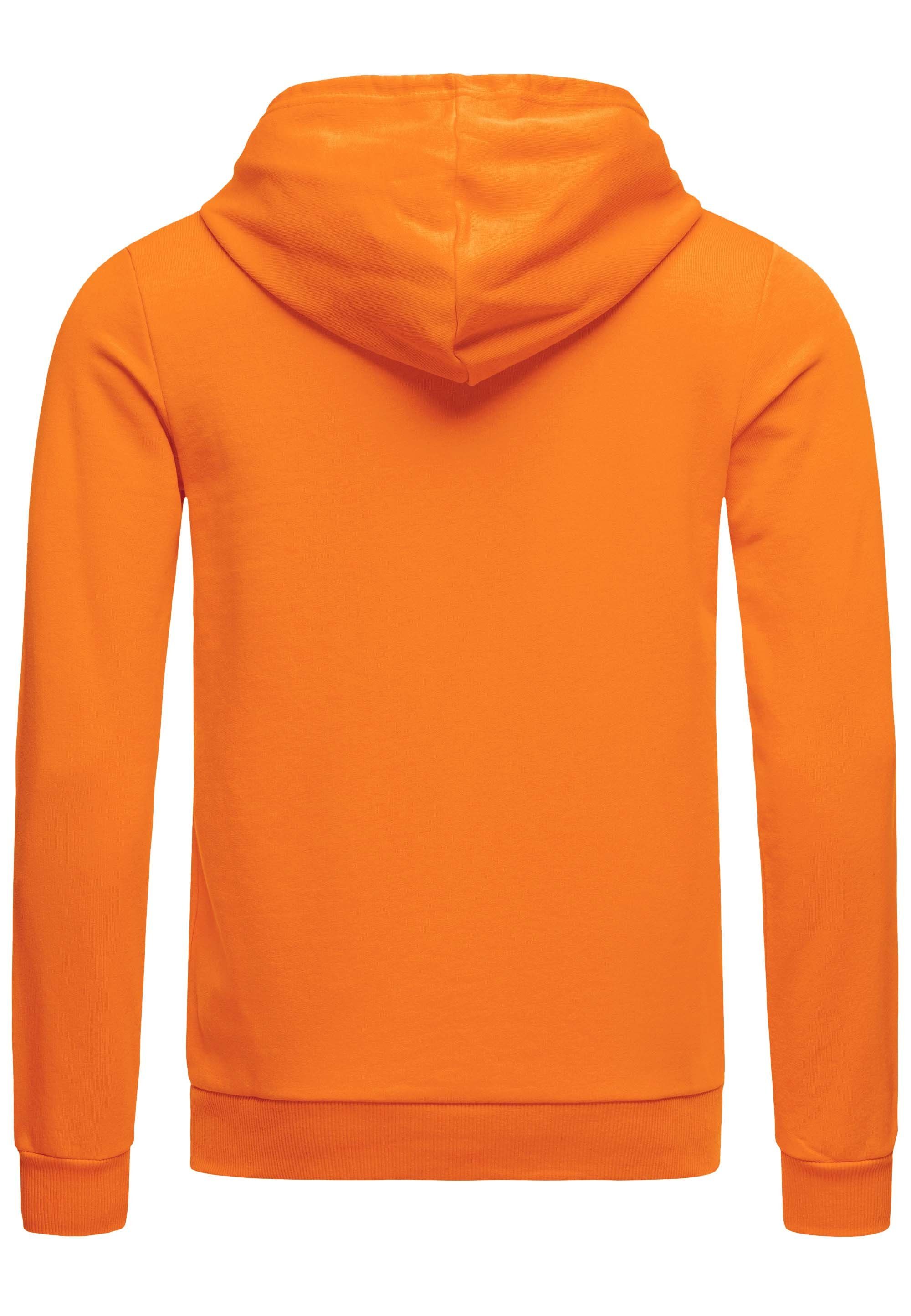 Premium Kängurutasche Kapuzensweatshirt Hoodie Qualität mit Orange RedBridge