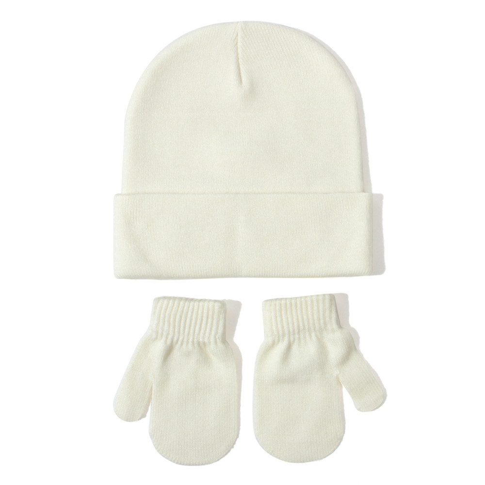 Blusmart Filzhut Kinder Mütze Hüte Handschuhe gesetzt (Kinder Wintermütze, Strickmütze baby warme Mütze) Kratzfäustlinge, für Baby-Jungen, Mädchen