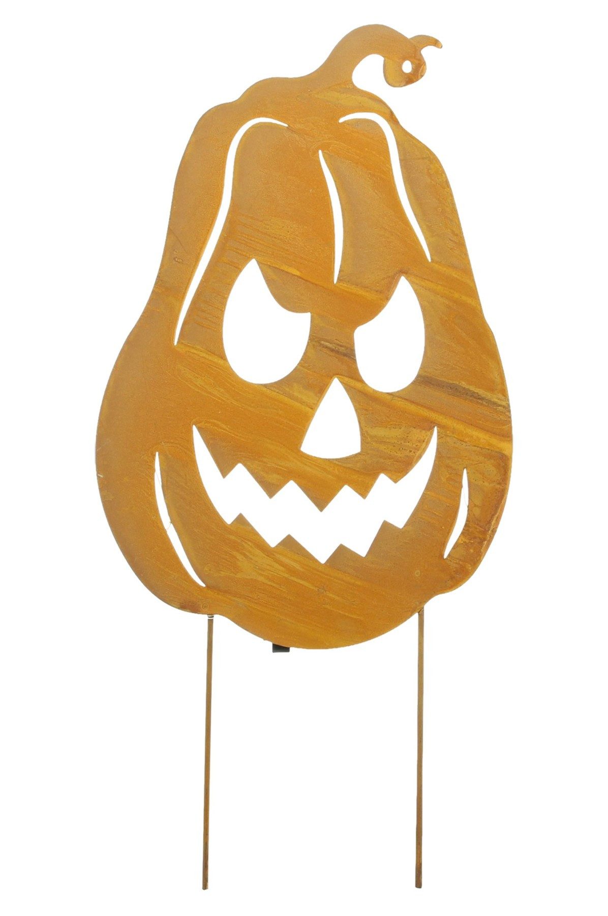 Dekoleidenschaft Gartenstecker "Kürbis" aus Metall, Echtrost, mit LED Beleu günstig online kaufen