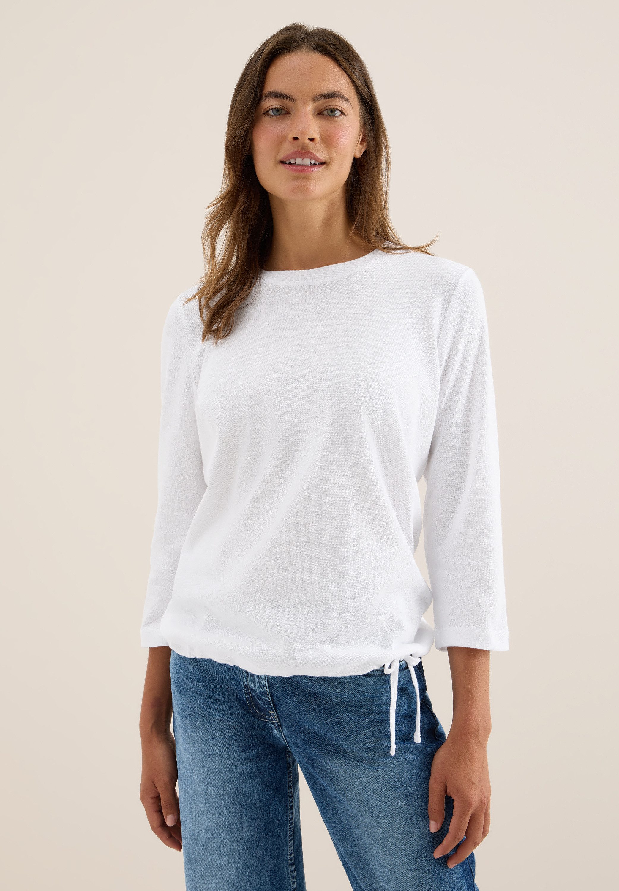 CECIL 3/4-Arm-Shirt aus reiner Baumwolle