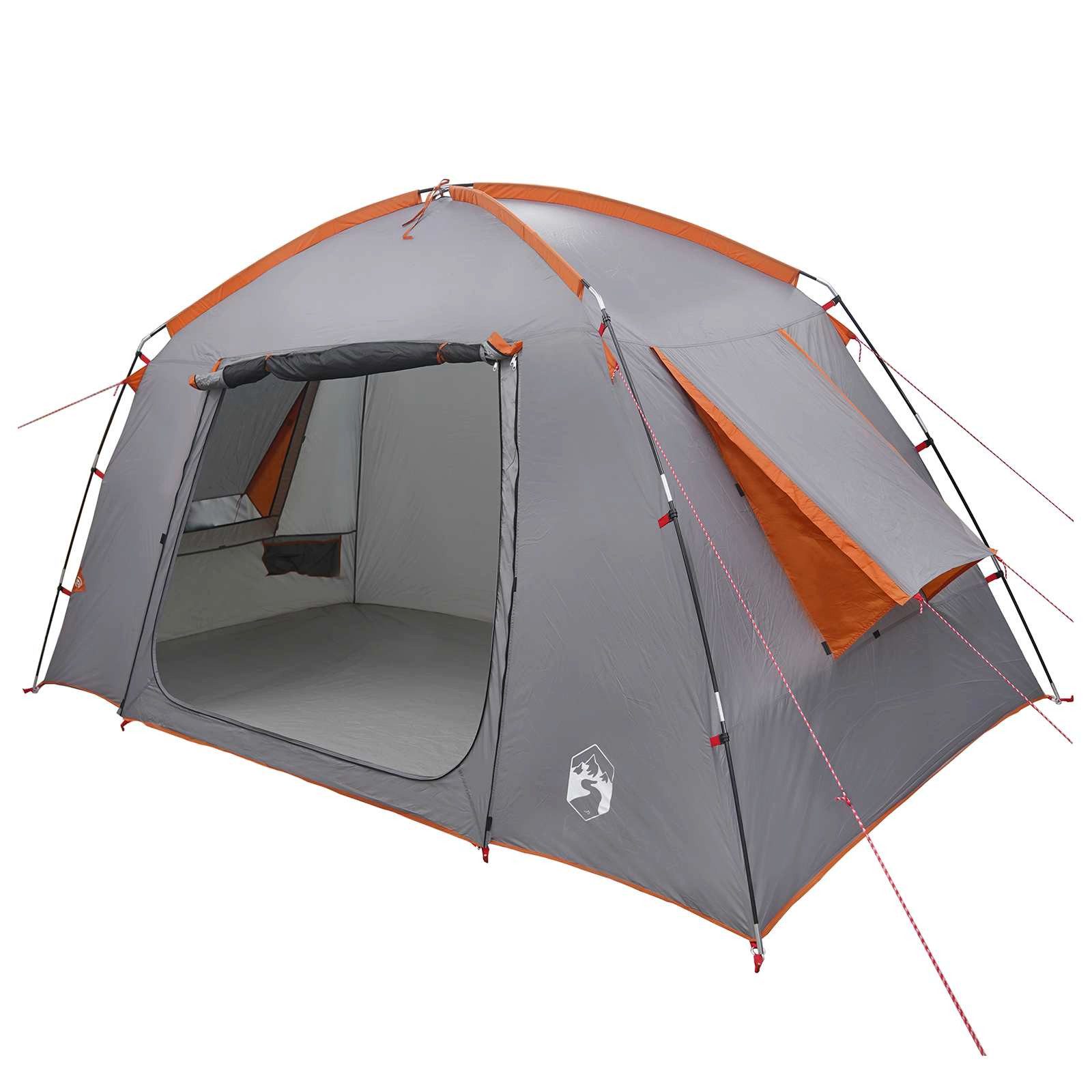 vidaXL Kuppelzelt Hütten-Zelt Grau und Orange 300 x 210 x 156 cm Polyester, (1 tlg)