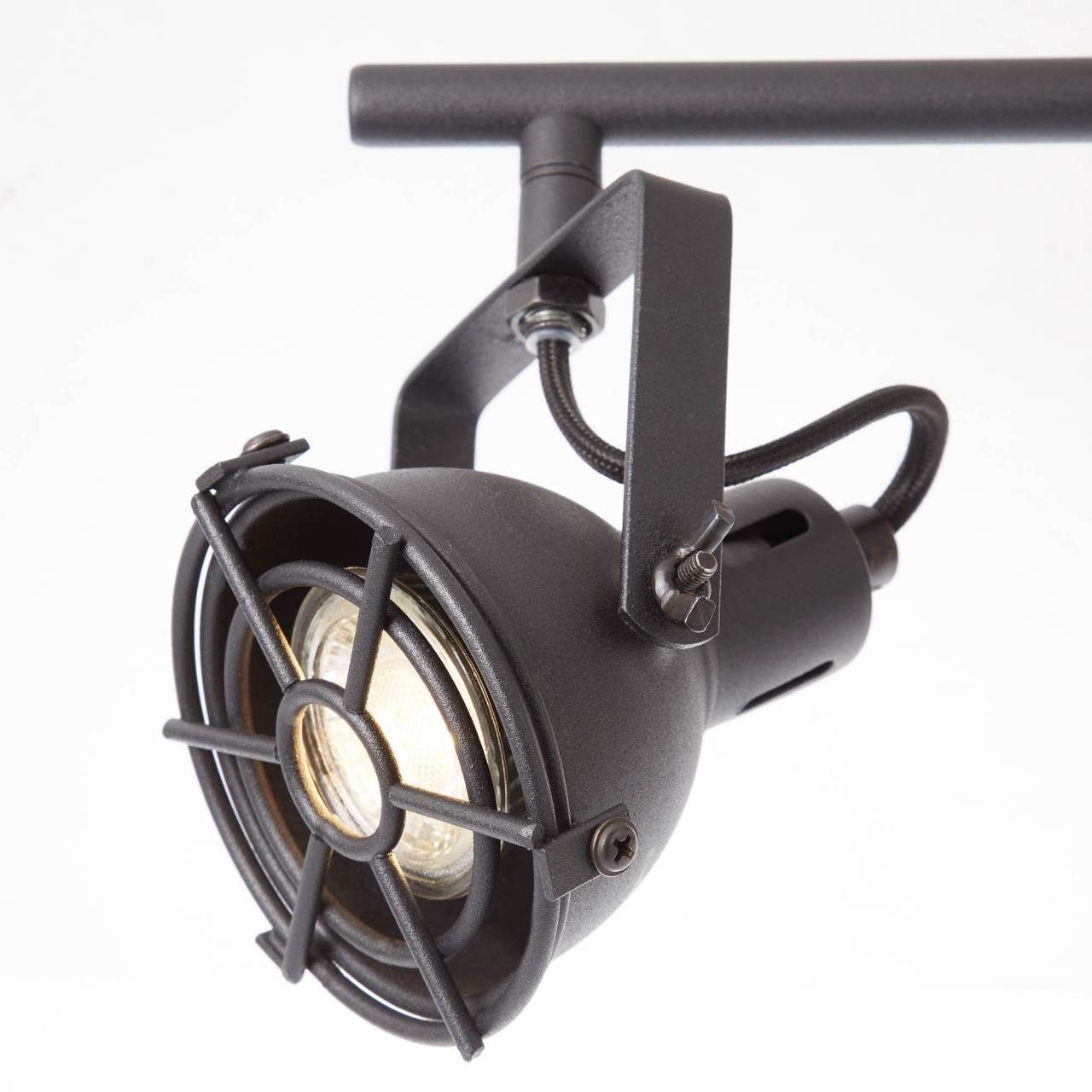 Deckenleuchte Brilliant Spotrohr korund LED GU10, 5W 4flg Lampe schwarz 3000K, LED-PAR51, 4x Jesper, Jesper