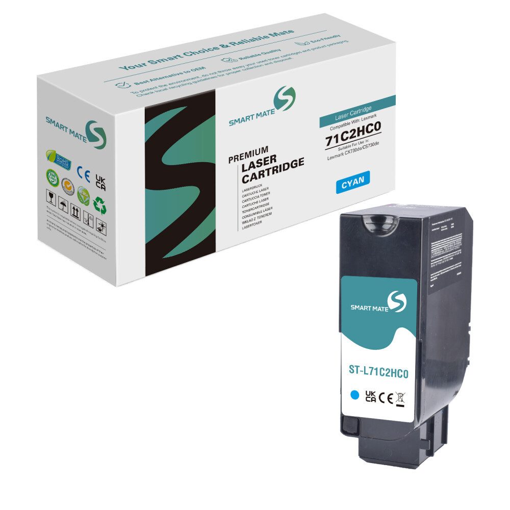 SmartMate Tonerpatrone SmartMate wiederaufbereitete toner Lexmark 71C2HM0, (1-St)