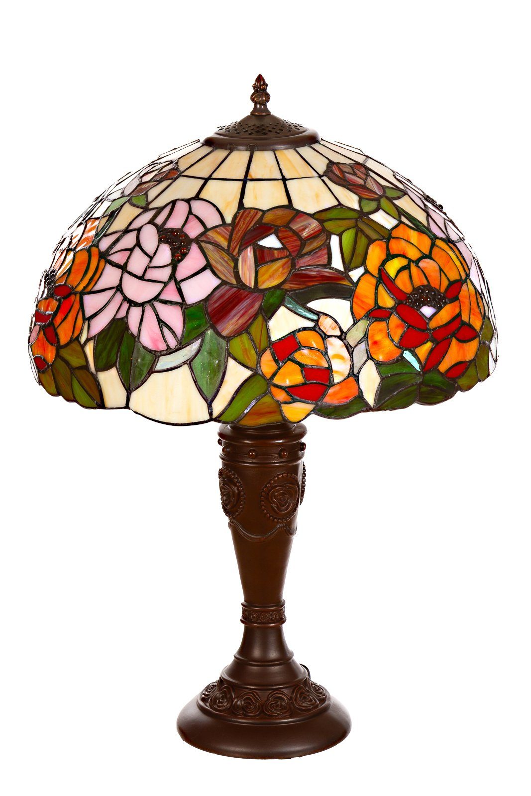 BIRENDY Stehlampe Lampe im Tiffany-Stil 16 Zoll Libelle Tiere Rose Tischlampe