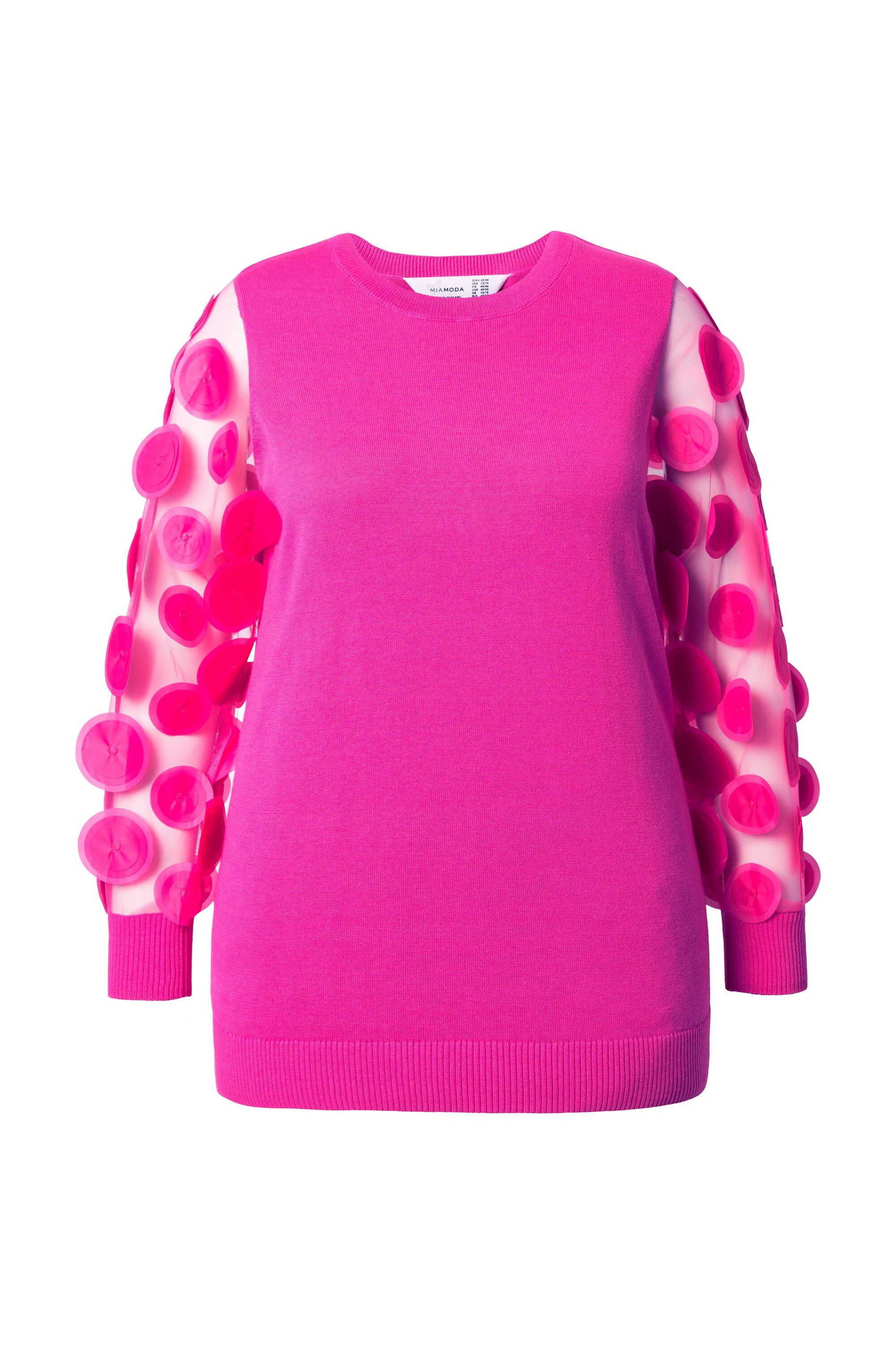 MIAMODA Strickpullover Pullover Komfort Fit Langarm mit 3D-Applikationen günstig online kaufen